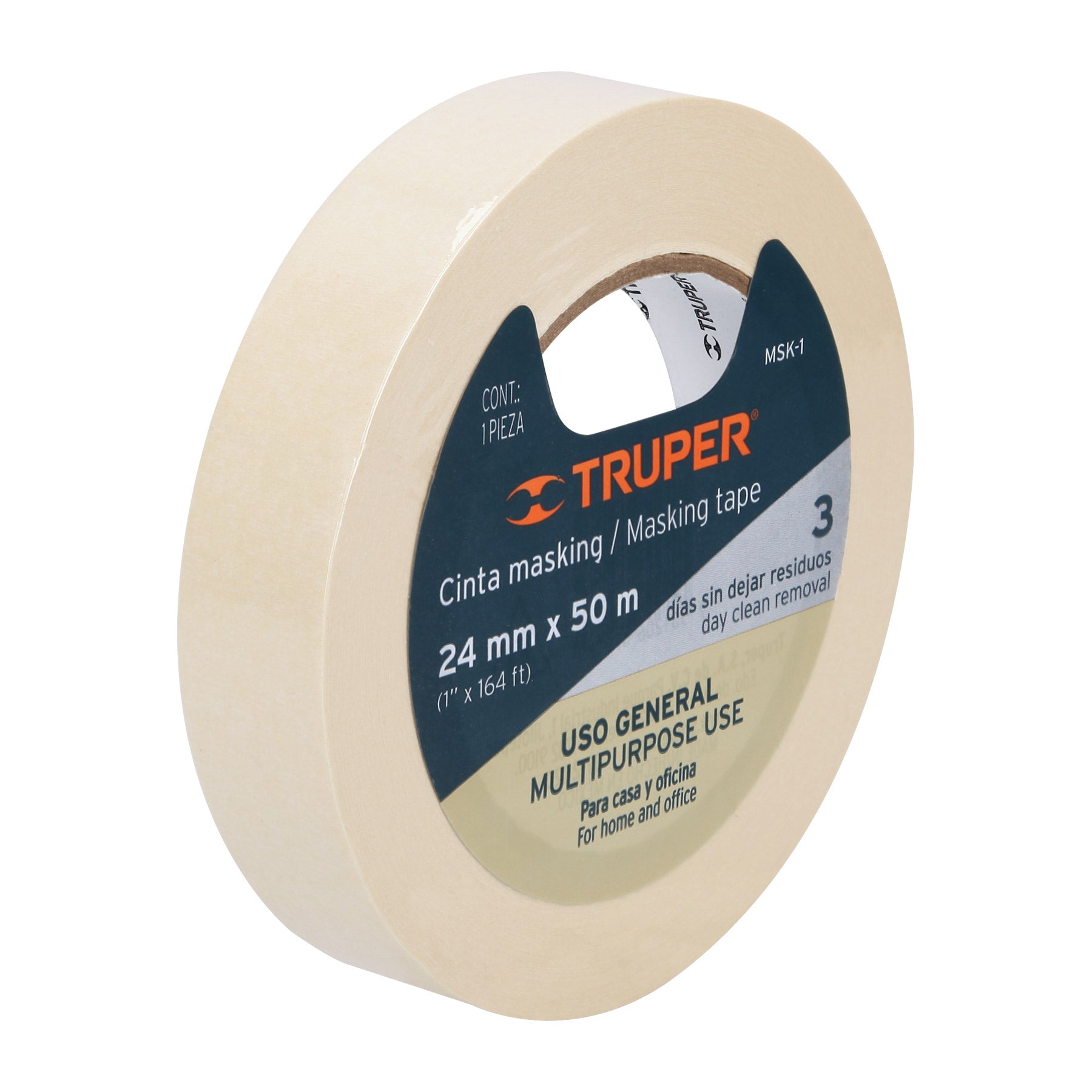 Cinta masking tape de 1" x 50 m, Truper