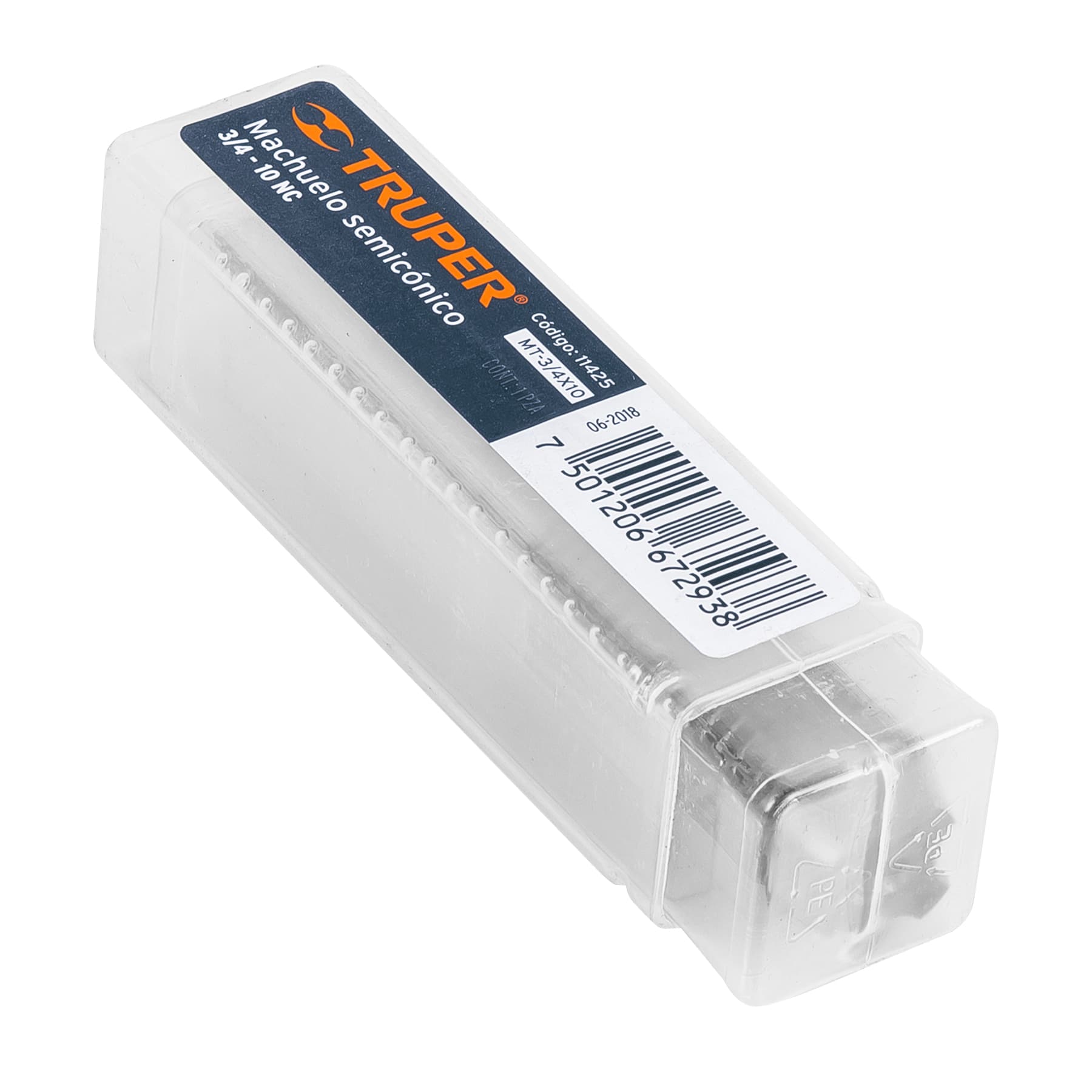 Machuelo semicónico 3/4"x10 UNC, estuche individual, Truper