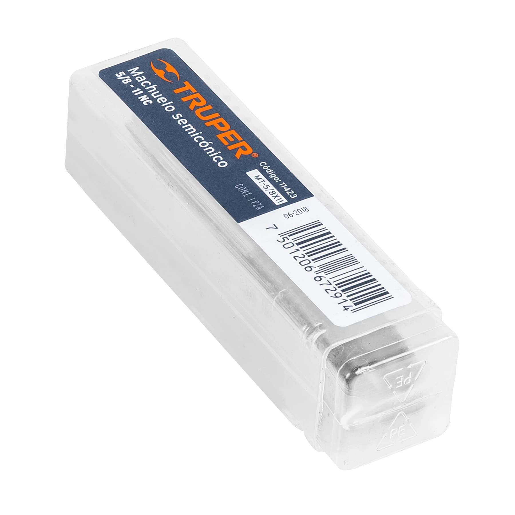 Machuelo semicónico 5/8"x11 UNC, estuche individual, Truper