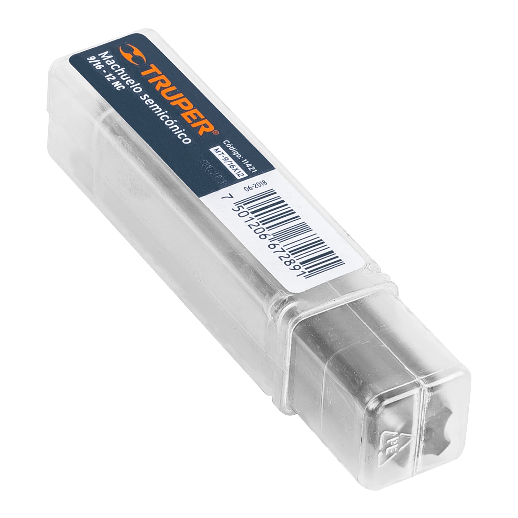 Machuelo semicónico 9/16"x12 UNC, estuche individual, Truper