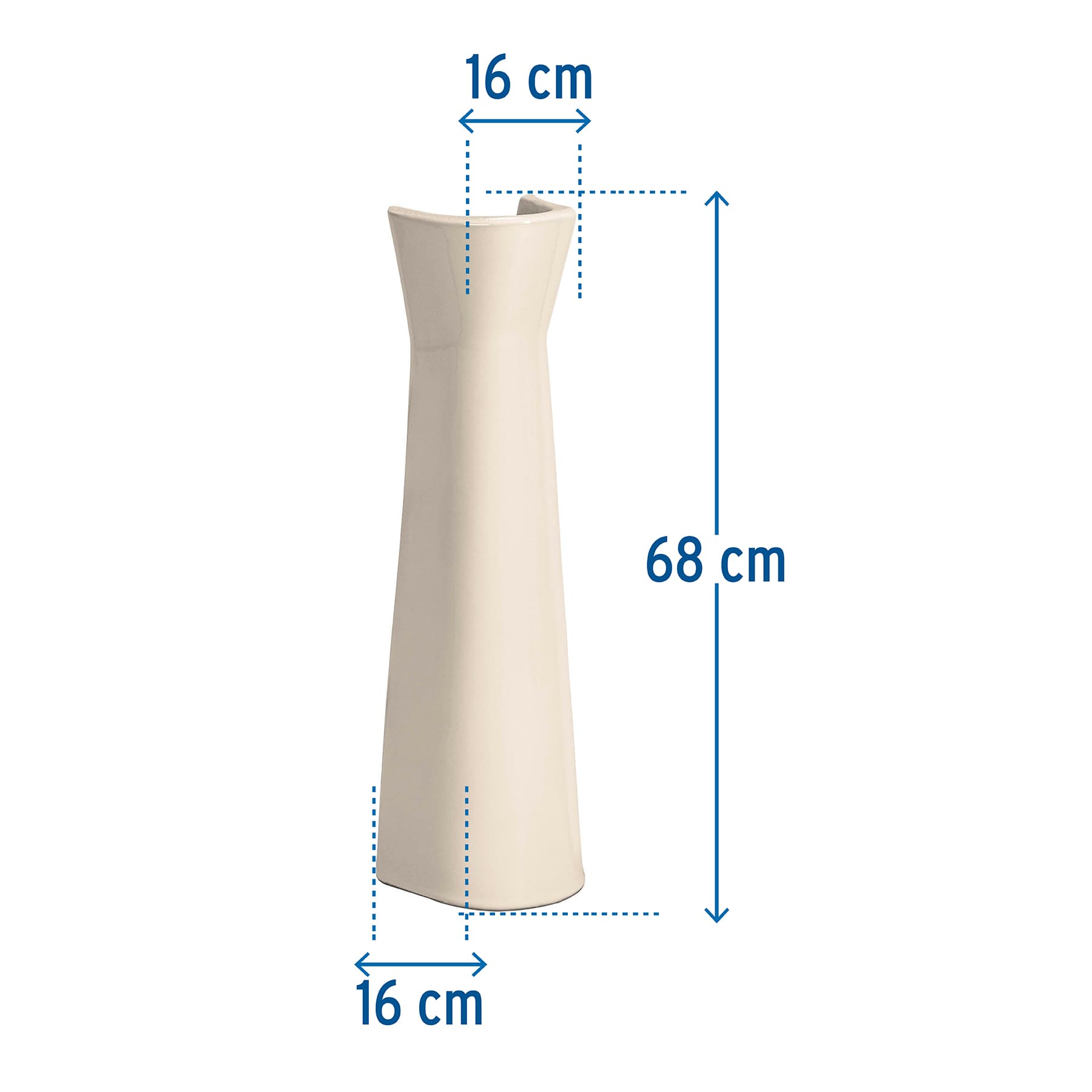 Pedestal de porcelana para lavabo, marfil, Foset