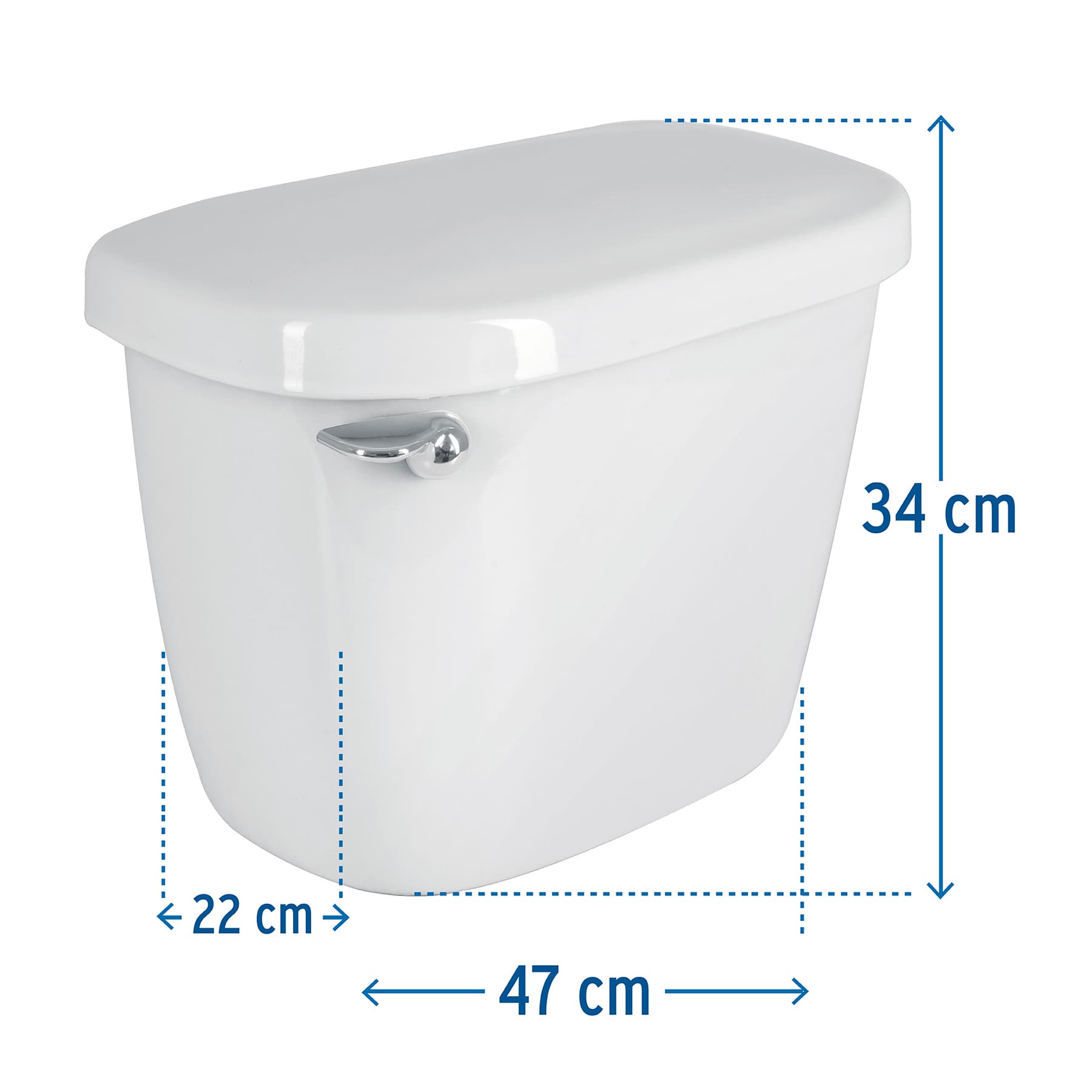 Tanque bajo de porcelana con accesorios, blanco, Foset