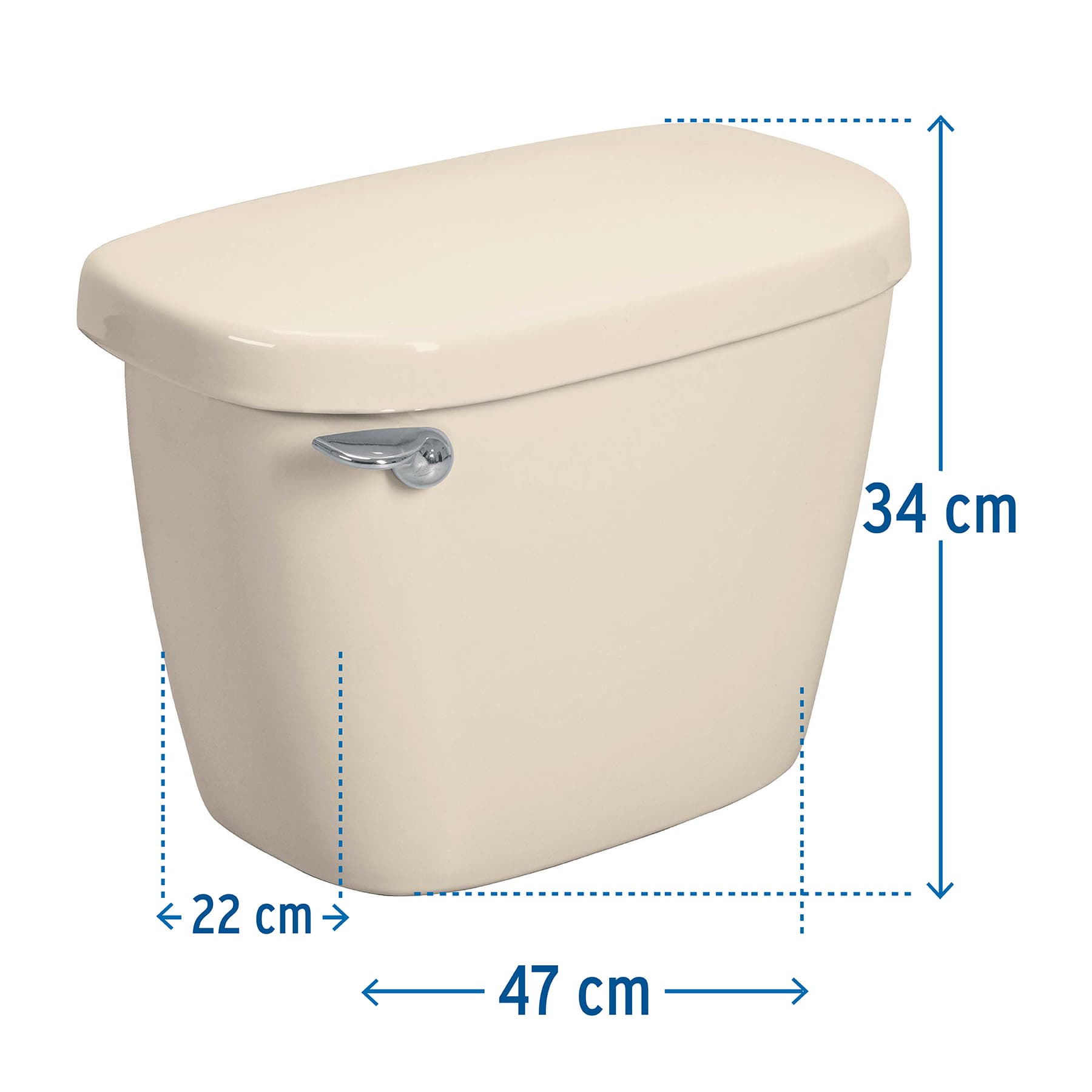 Tanque bajo de porcelana con accesorios, marfil, Foset