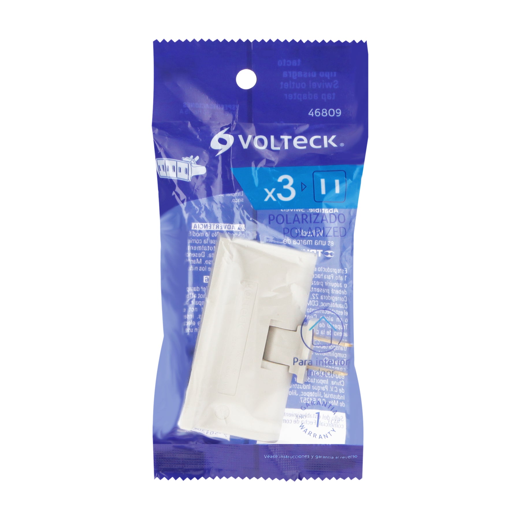 Multicontacto triple, tipo bisagra Volteck