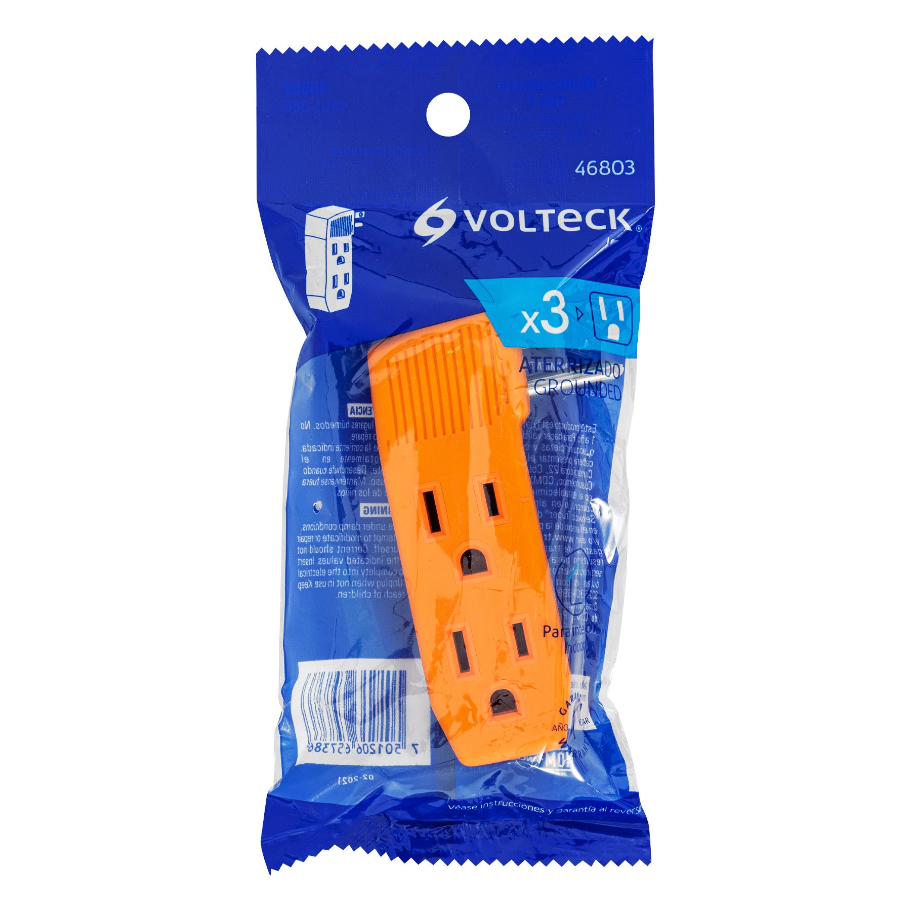 Multicontacto triple aterrizado, tipo F reforzado, Volteck