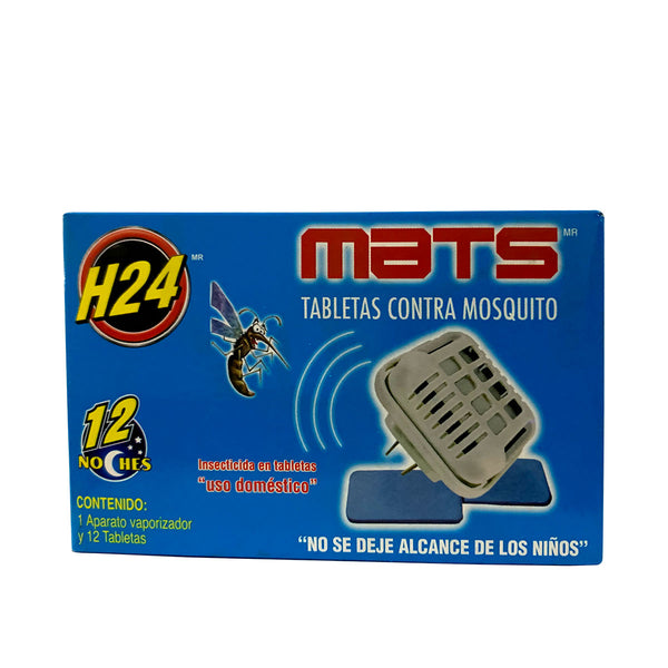 Tabletas contra mosquitos MATS H24, aparato con 12 tabletas