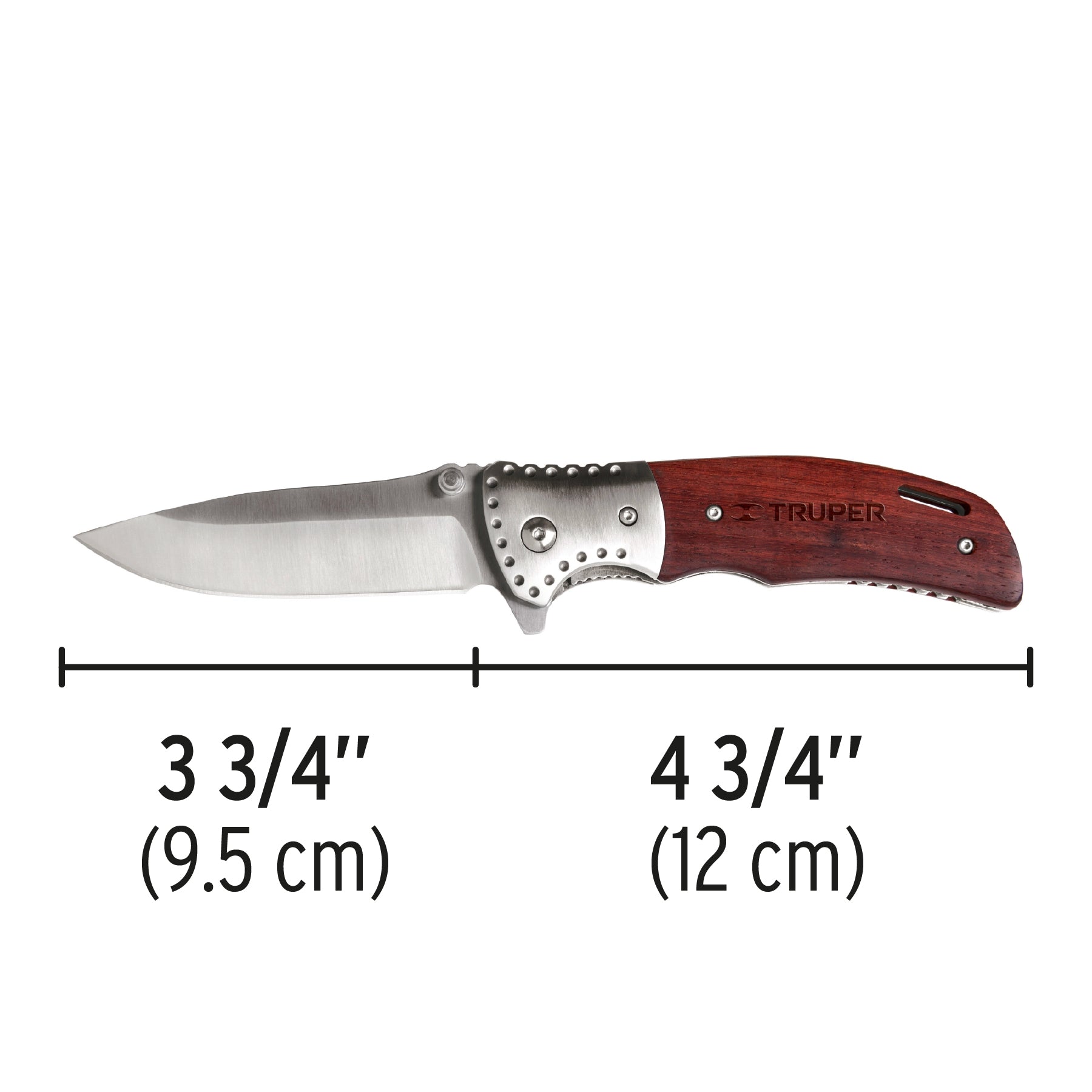 Navaja abatible 4-3/4" mango de madera, Truper