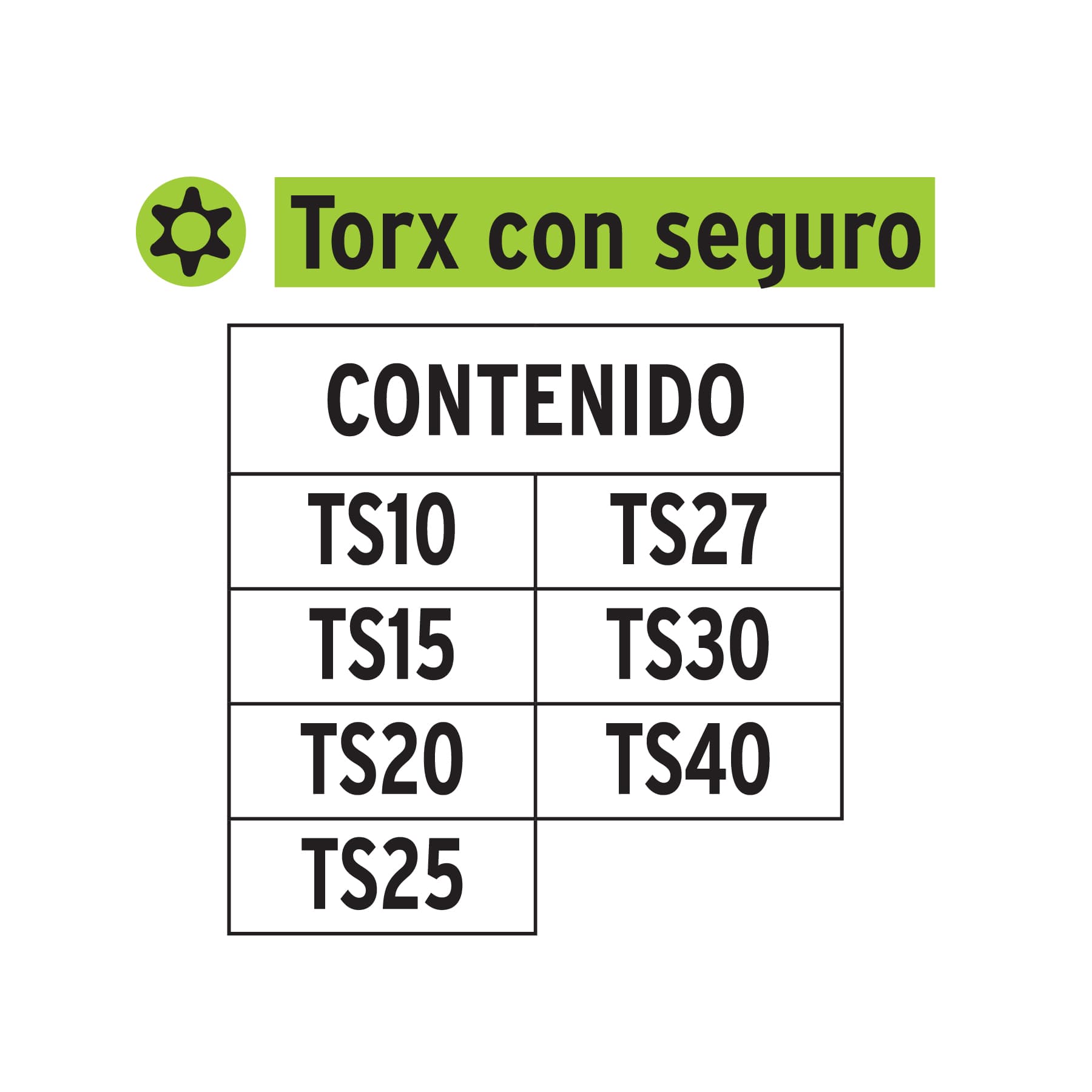 Juego de 7 puntas torx combinadas con seguro largo 2", Expert