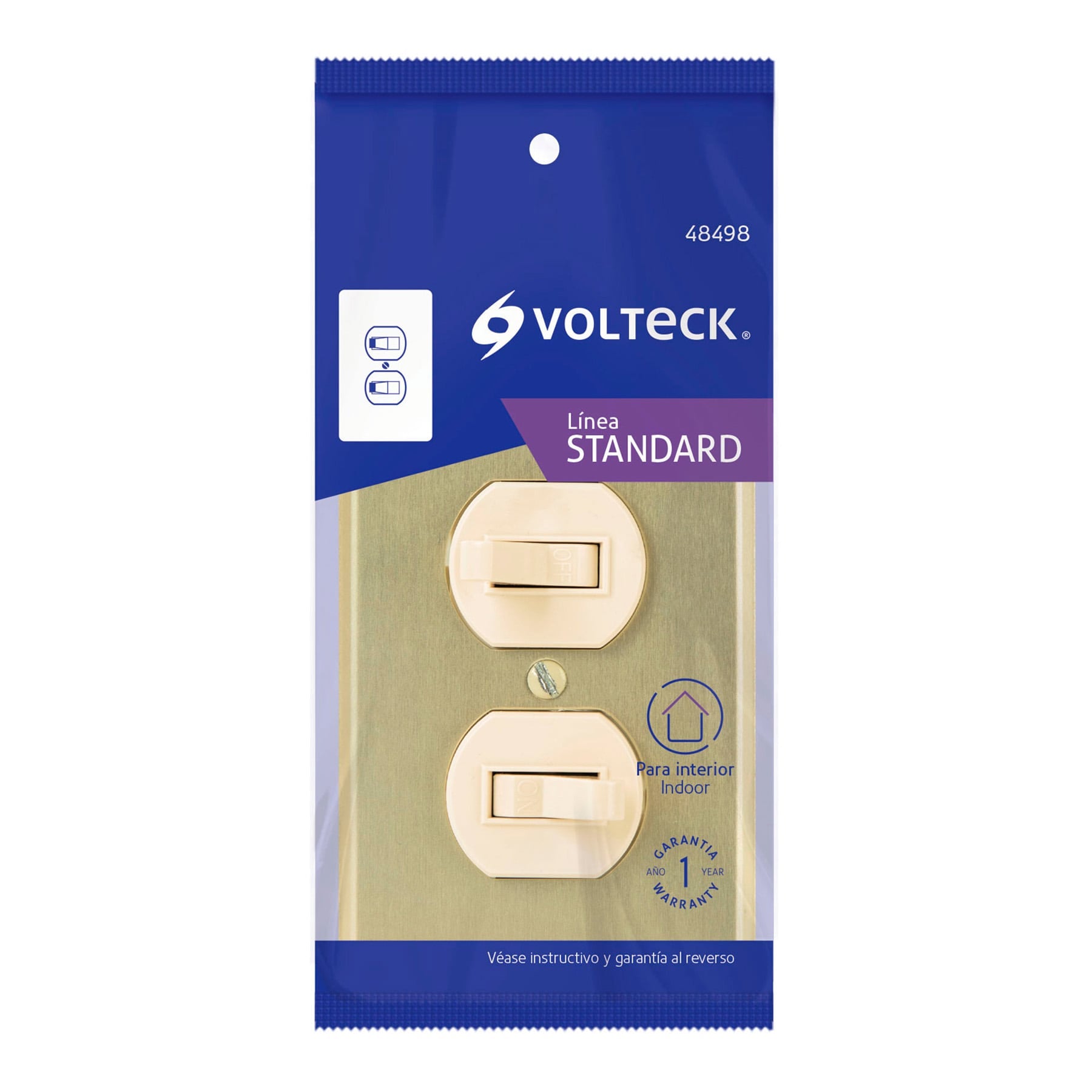 Placa armada 2 interruptor sencillo, línea Standard,aluminio