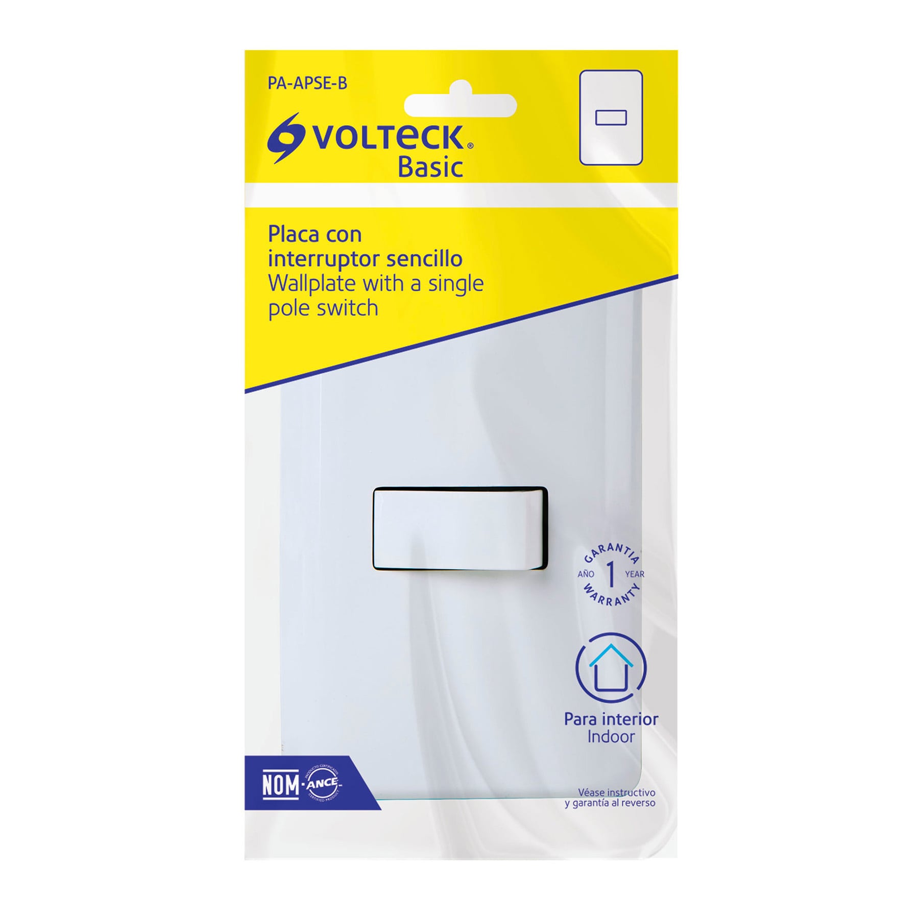 Placa armada con 1 interruptor sencillo, Volteck Basic