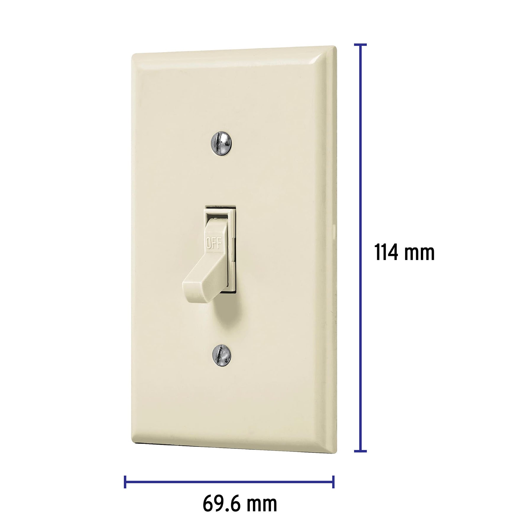 Placa armada interruptor sencillo, línea Standard, marfil