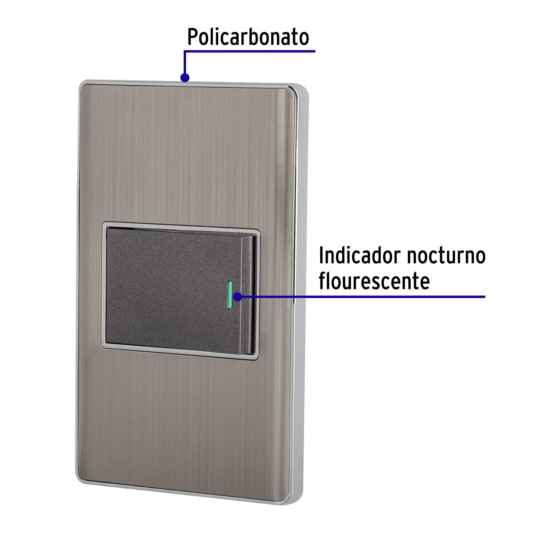Placa armada acero inox 1 interruptor 1.5 módeloulos, Lisboa