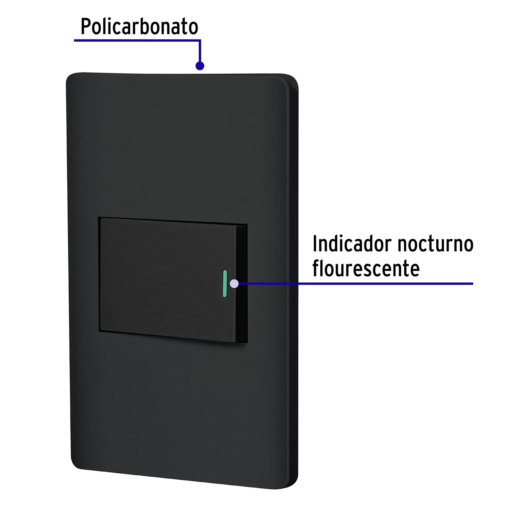 Placa armada negra 1 interruptor 1.5 módeloulos, Lisboa