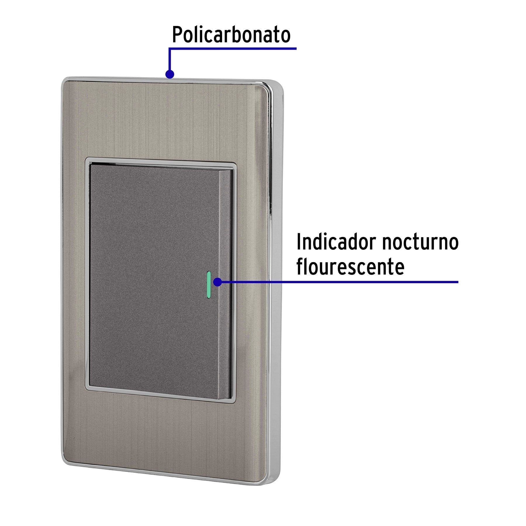 Placa armada acero inox 1 interruptor 3 módeloulos, Lisboa