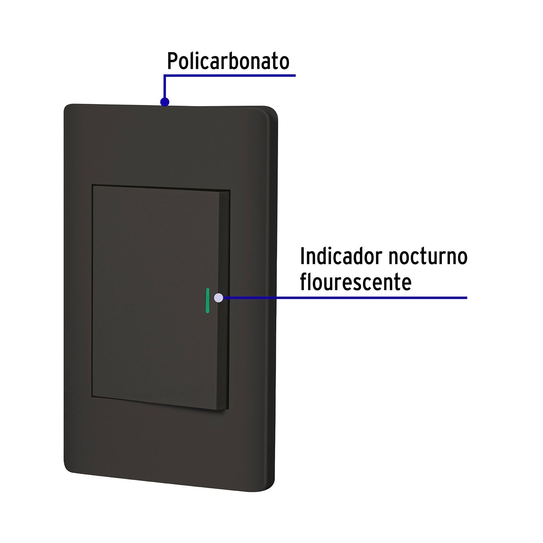 Placa armada negra 1 interruptor 3 módeloulos, Lisboa, Volteck