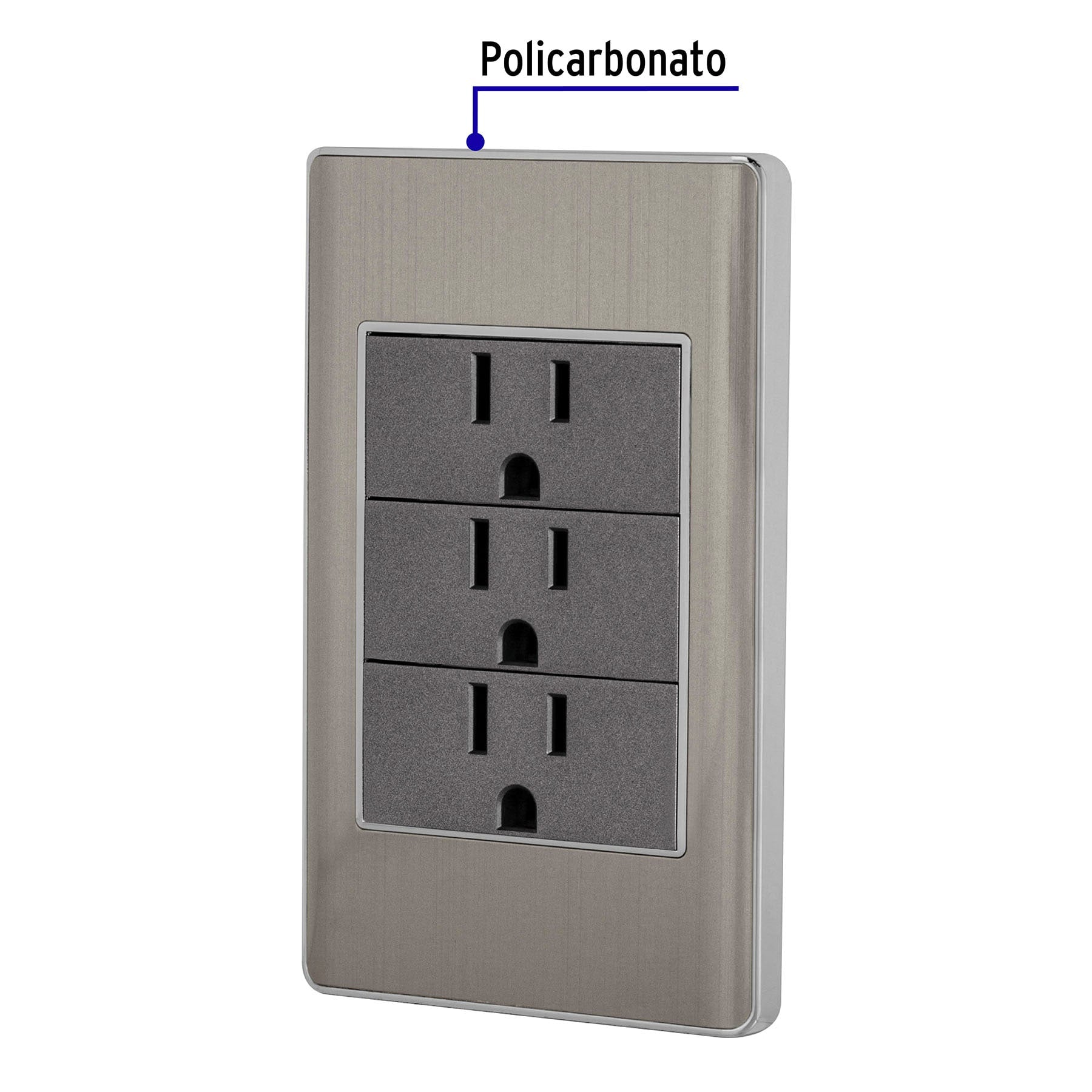 Placa armada acero inox 3 contactos 1 módeloulo, Lisboa