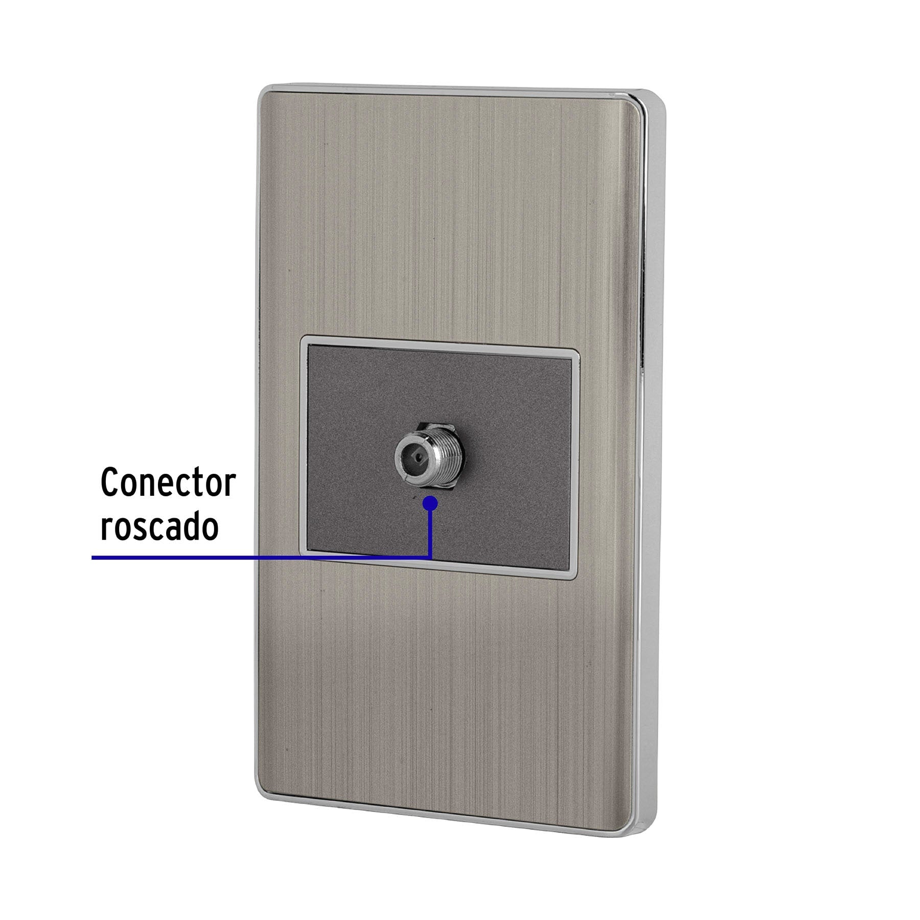 Placa armada acero inox 1 toma de TV, 1.5 módeloulos, Lisboa