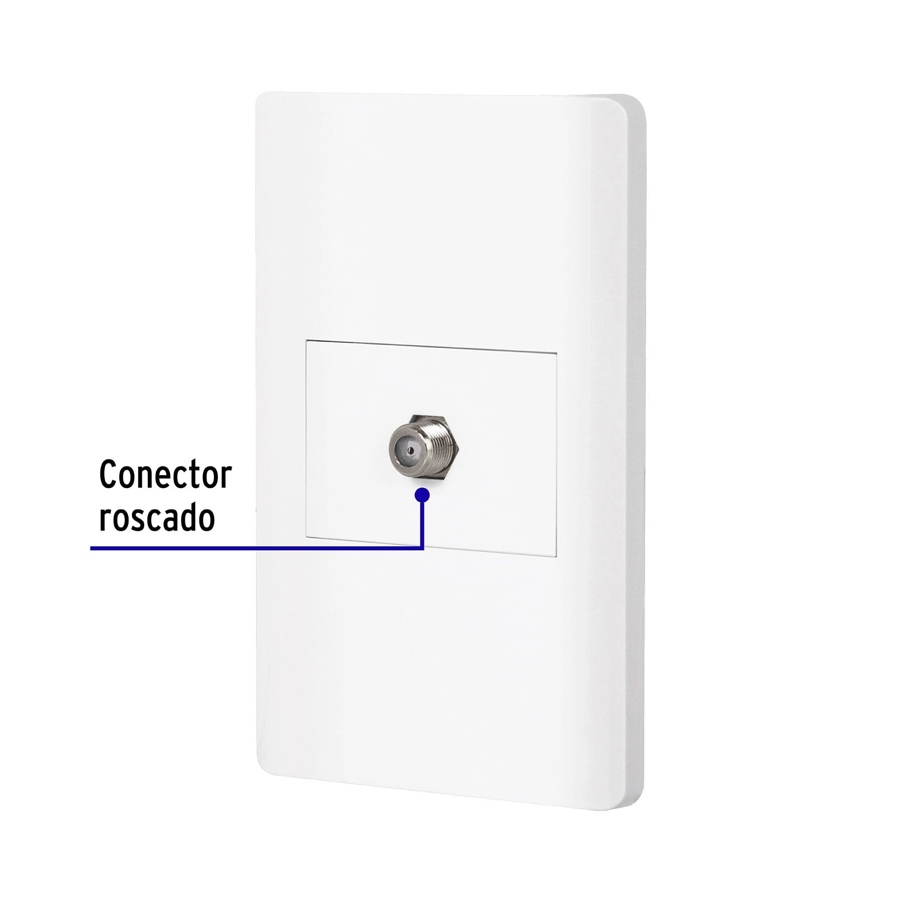 Placa armada blanca 1 toma de TV, 1.5 módeloulos, Lisboa