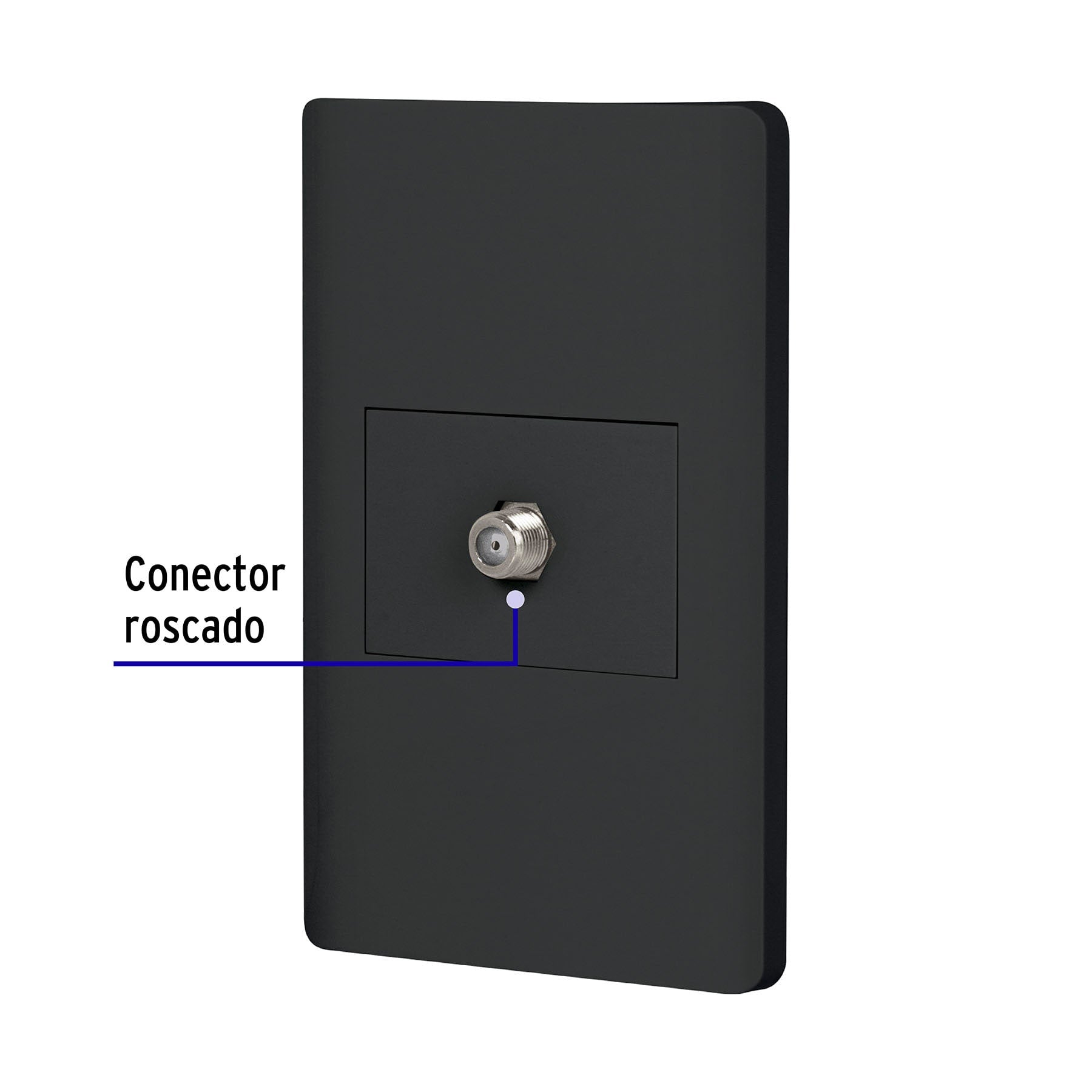 Placa armada negra 1 toma de TV, 1.5 módeloulos, Lisboa