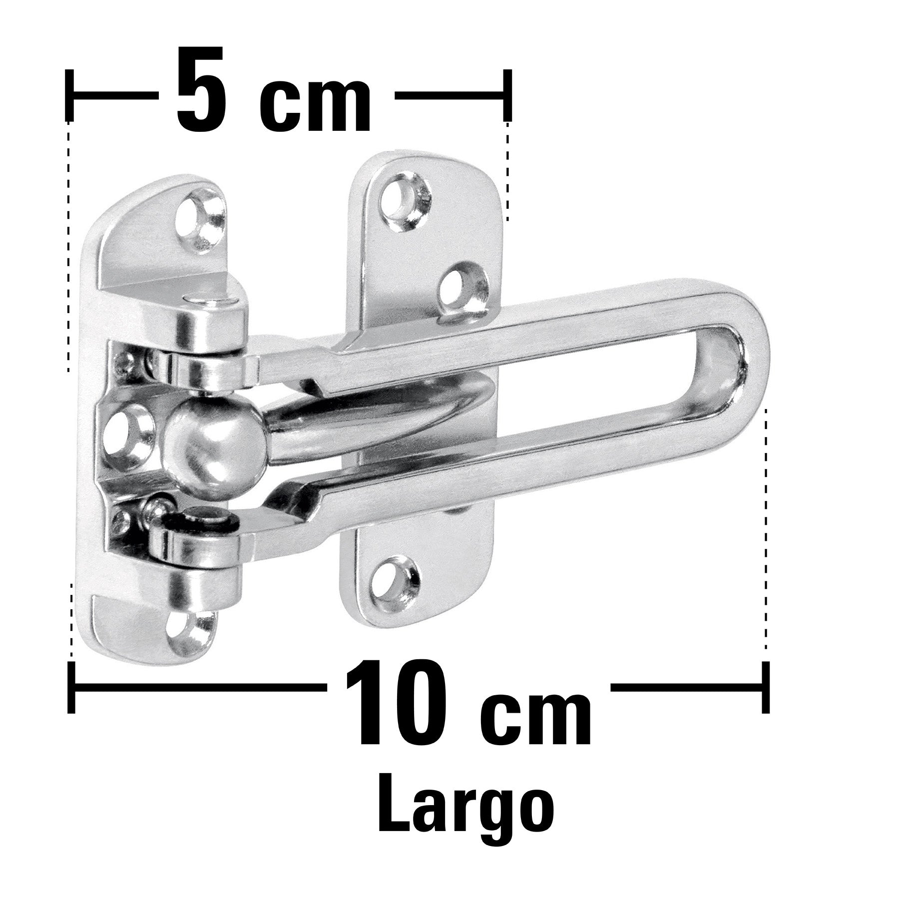 Pasador abatible para puerta, acabado cromo mate, Hermex