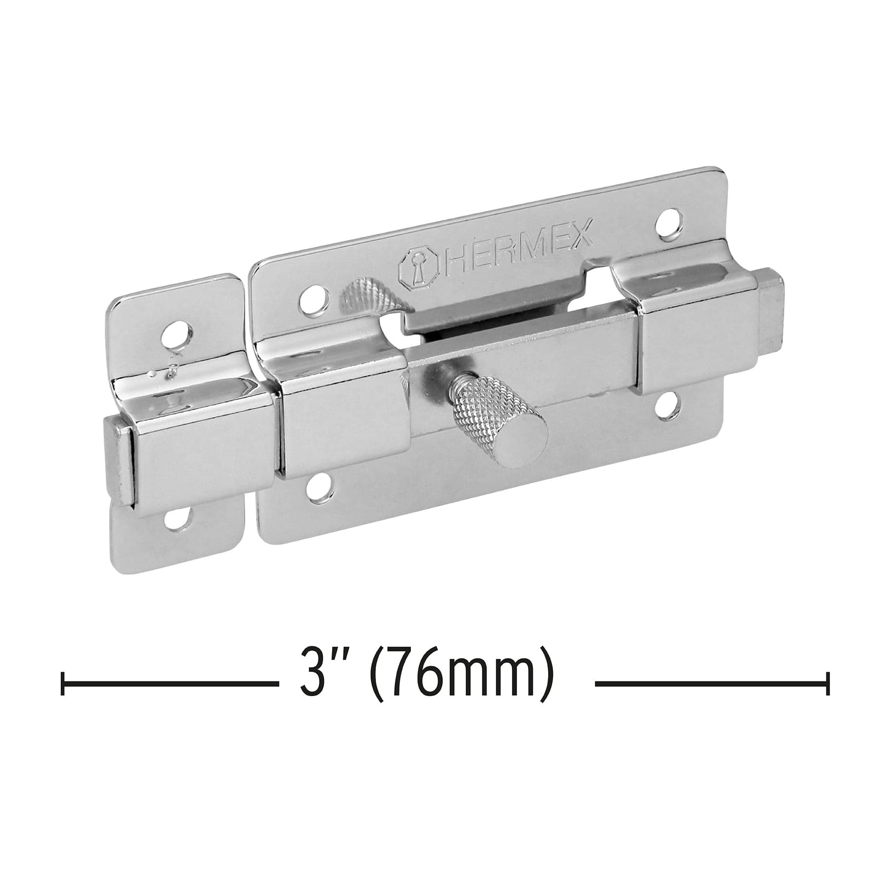 Pasador de barra plana 3" acabado cromo, Hermex