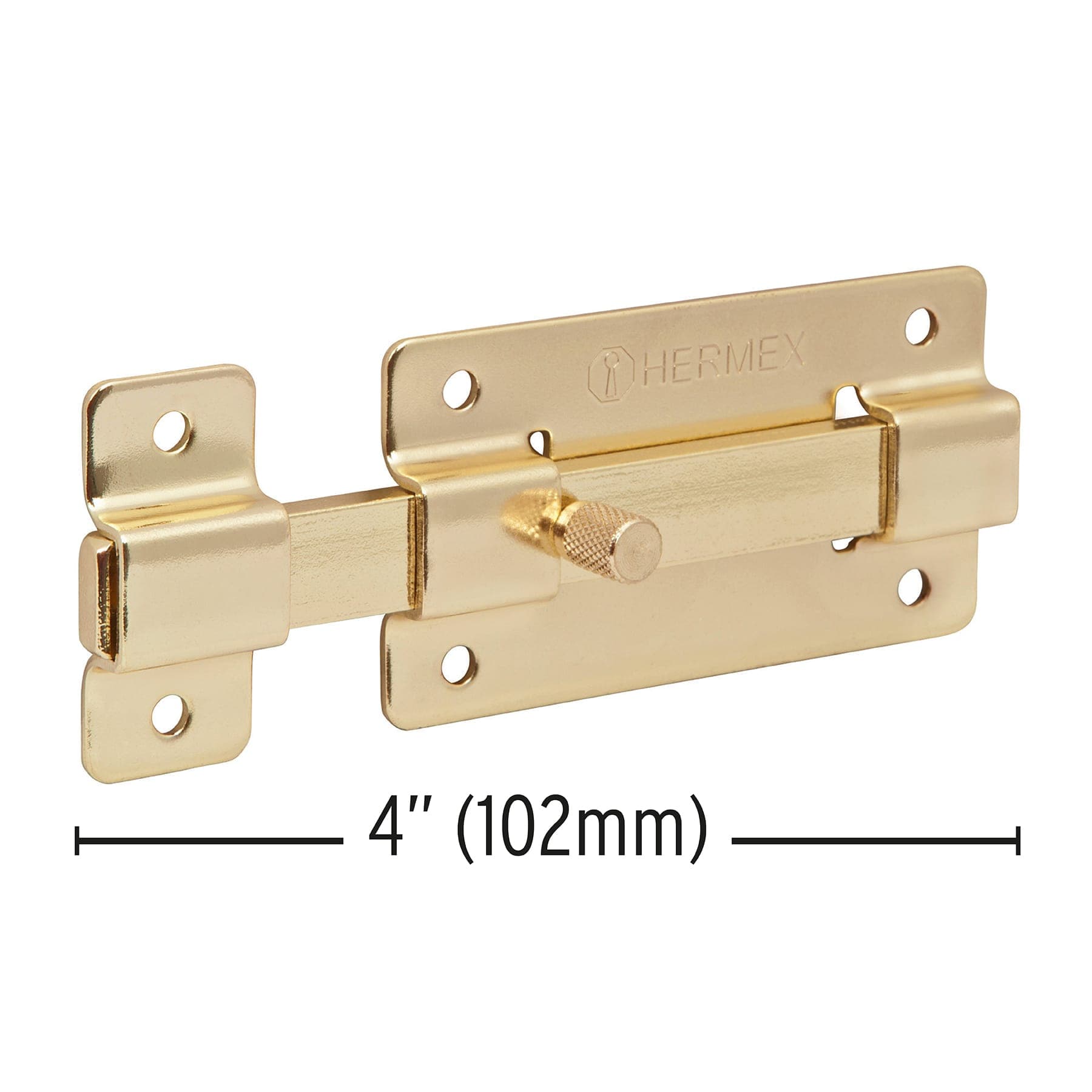 Pasador de barra plana 4" acabado latón, Hermex