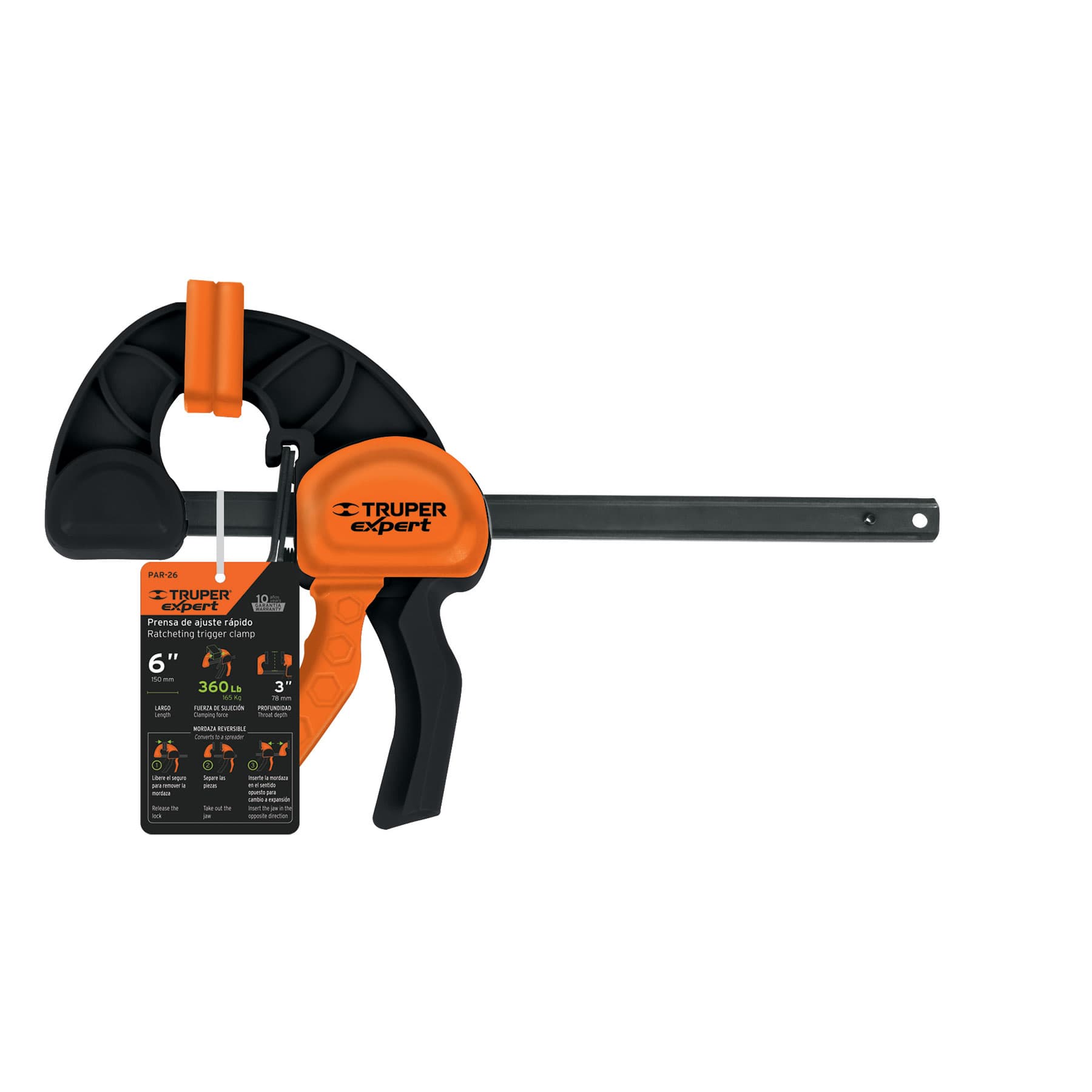 Prensa de ajuste rápido 6" uso rudo, cuerpo nylon, Expert