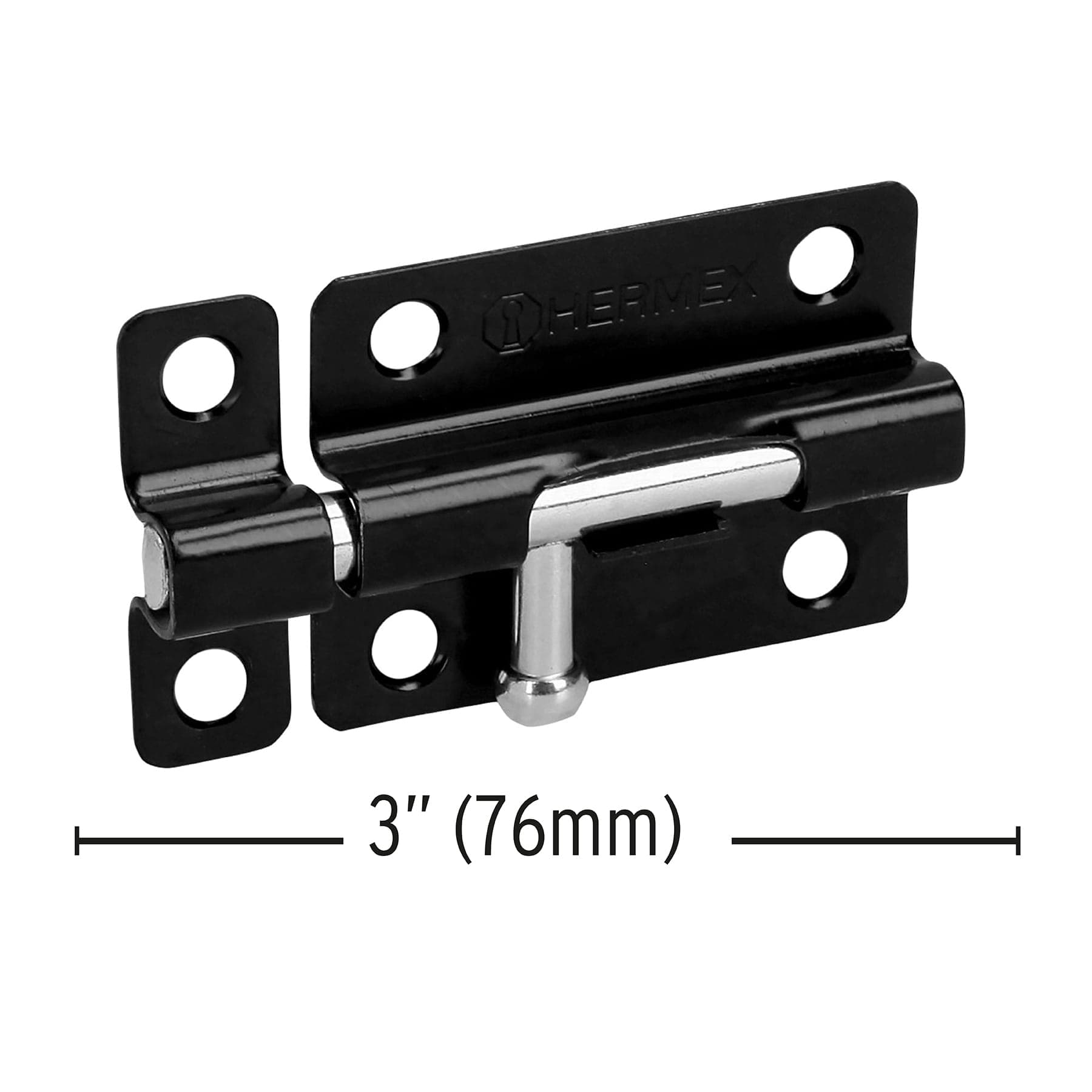 Pasador de barril 3" de acero acabado negro, Hermex