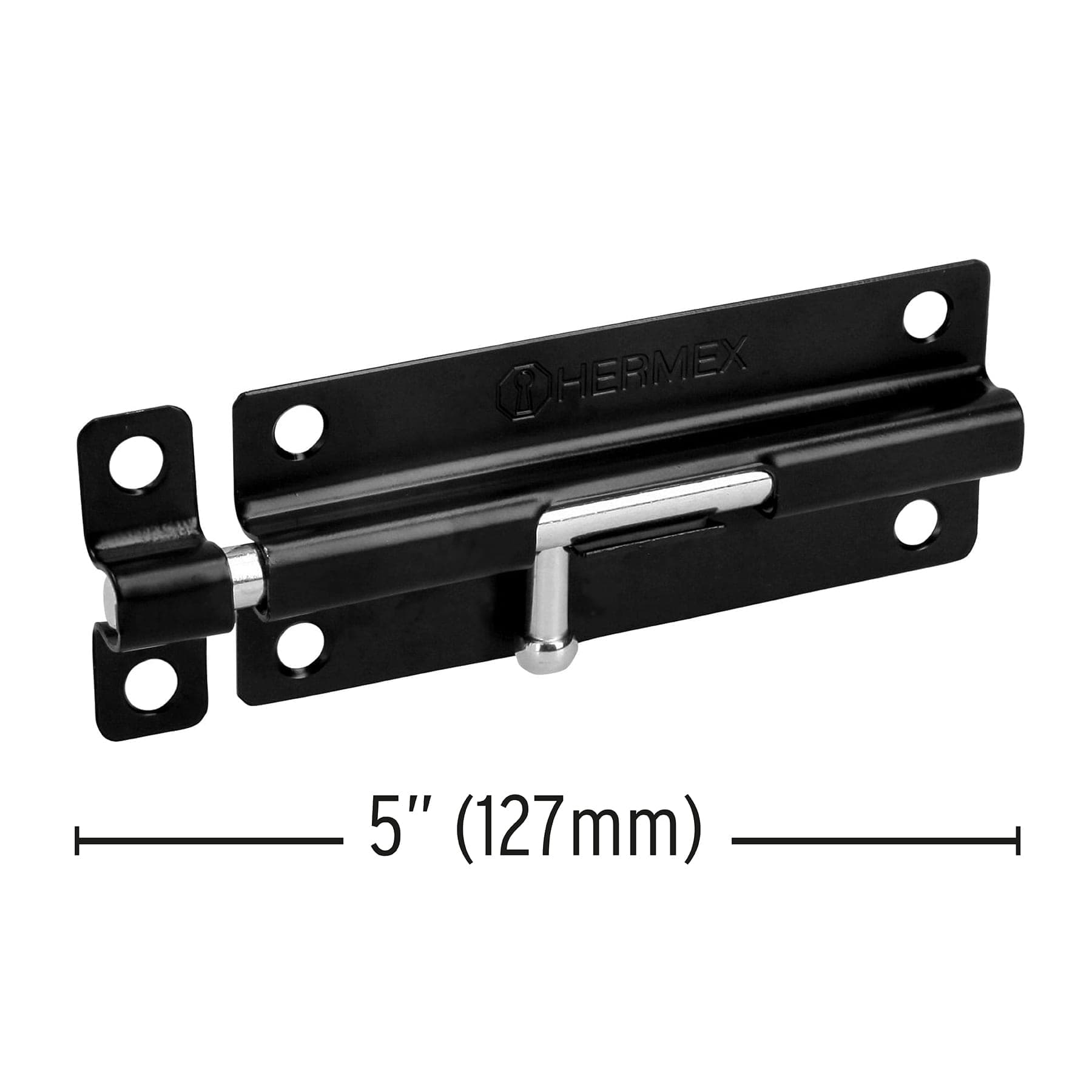 Pasador de barril 5" de acero acabado negro, Hermex