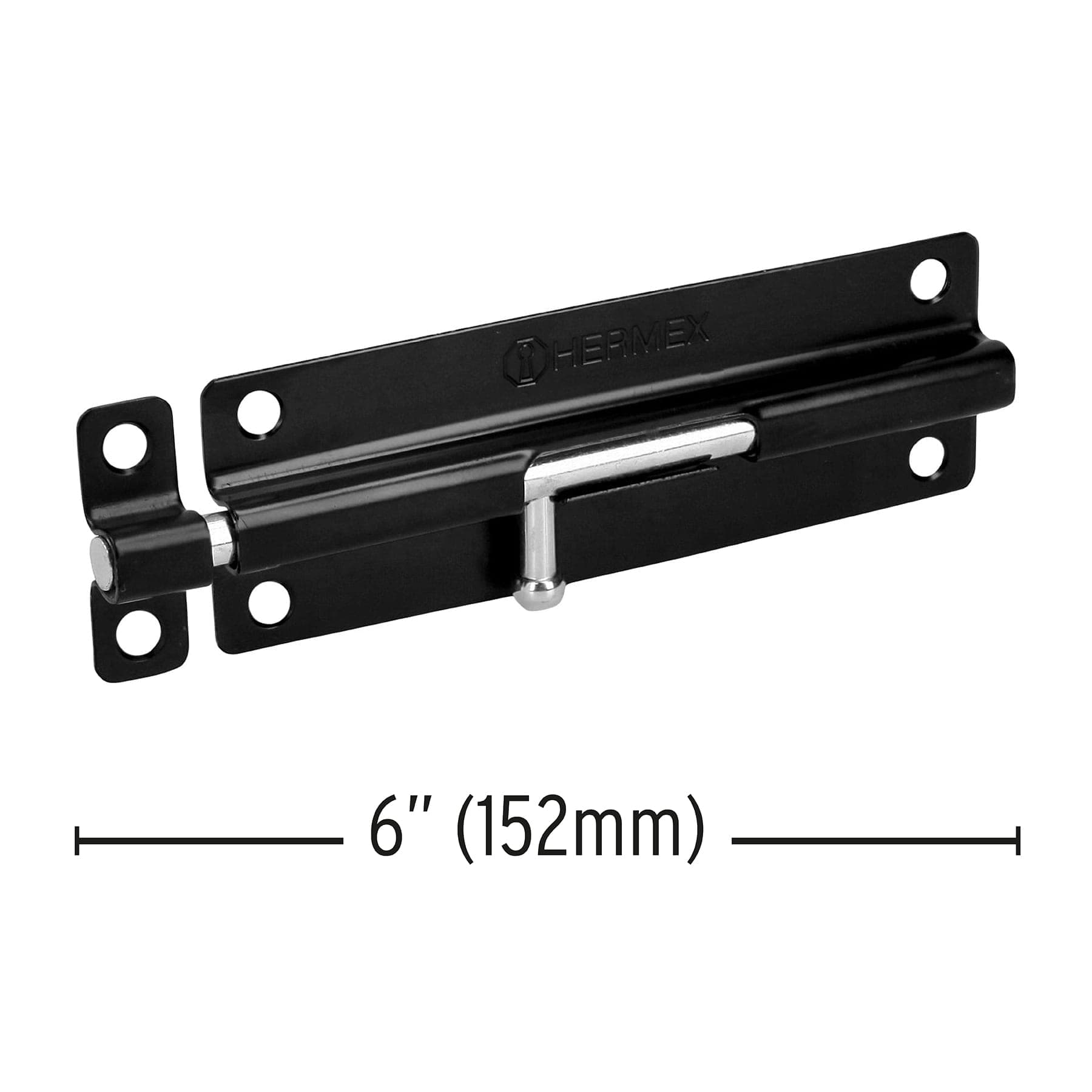 Pasador de barril 6" de acero acabado negro, Hermex