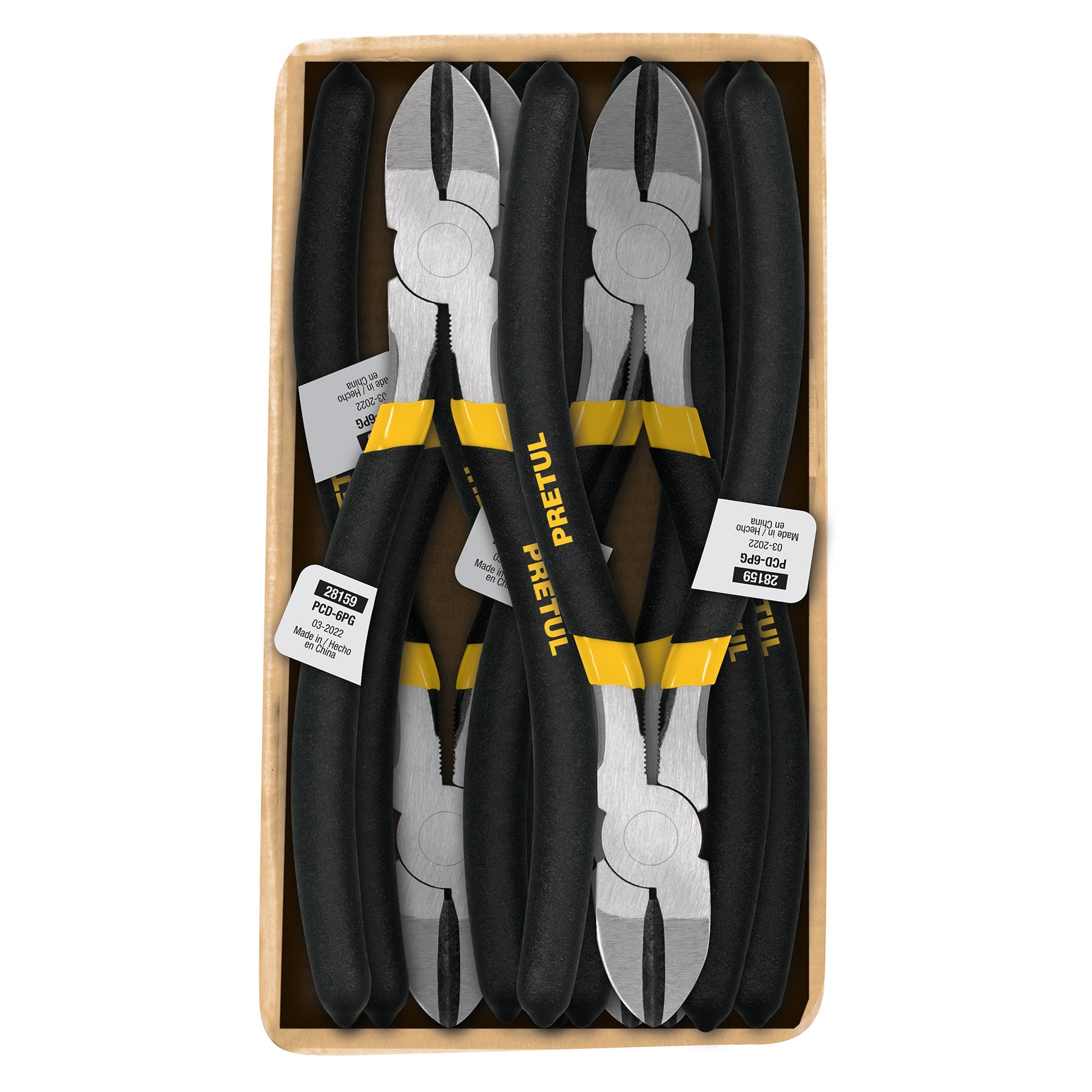 Pinza de corte diagonal 6" mango de vinil, a granel, Pretul