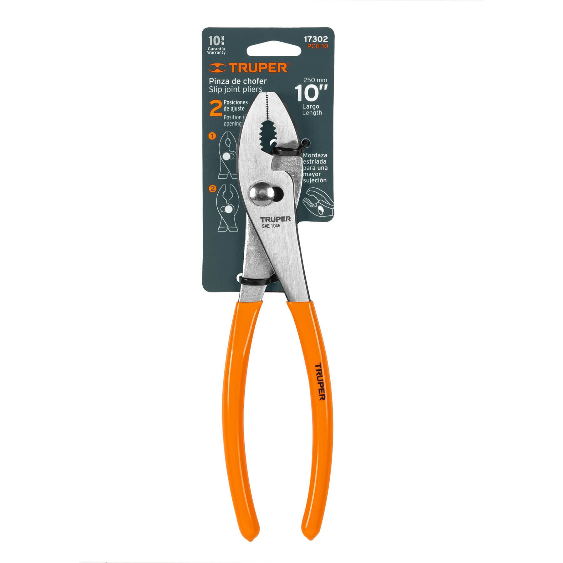 Pinza de chofer 10" mango de PVC, Truper