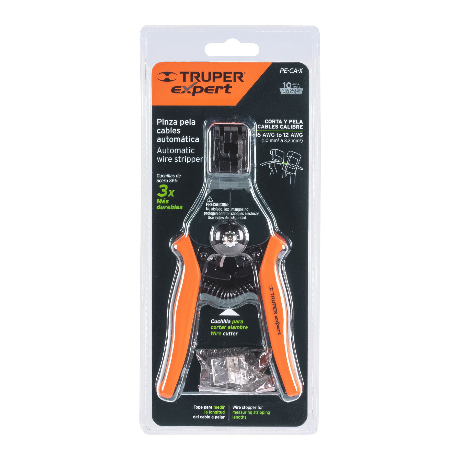 Pinza 6" pela cables automática, 16 a 12 AWG, Truper Expert