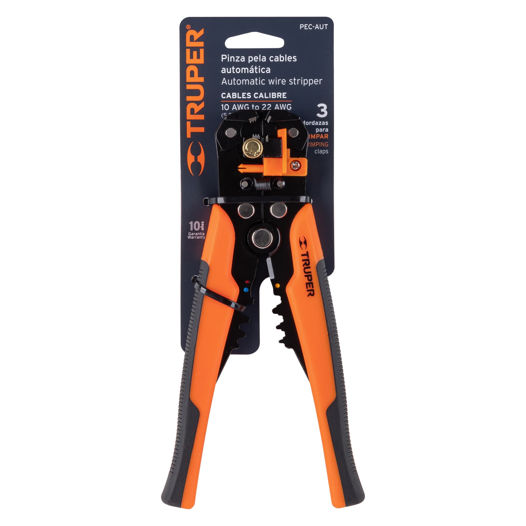 Pinza 8" pela cables automática, 22 a 10 AWG, Truper