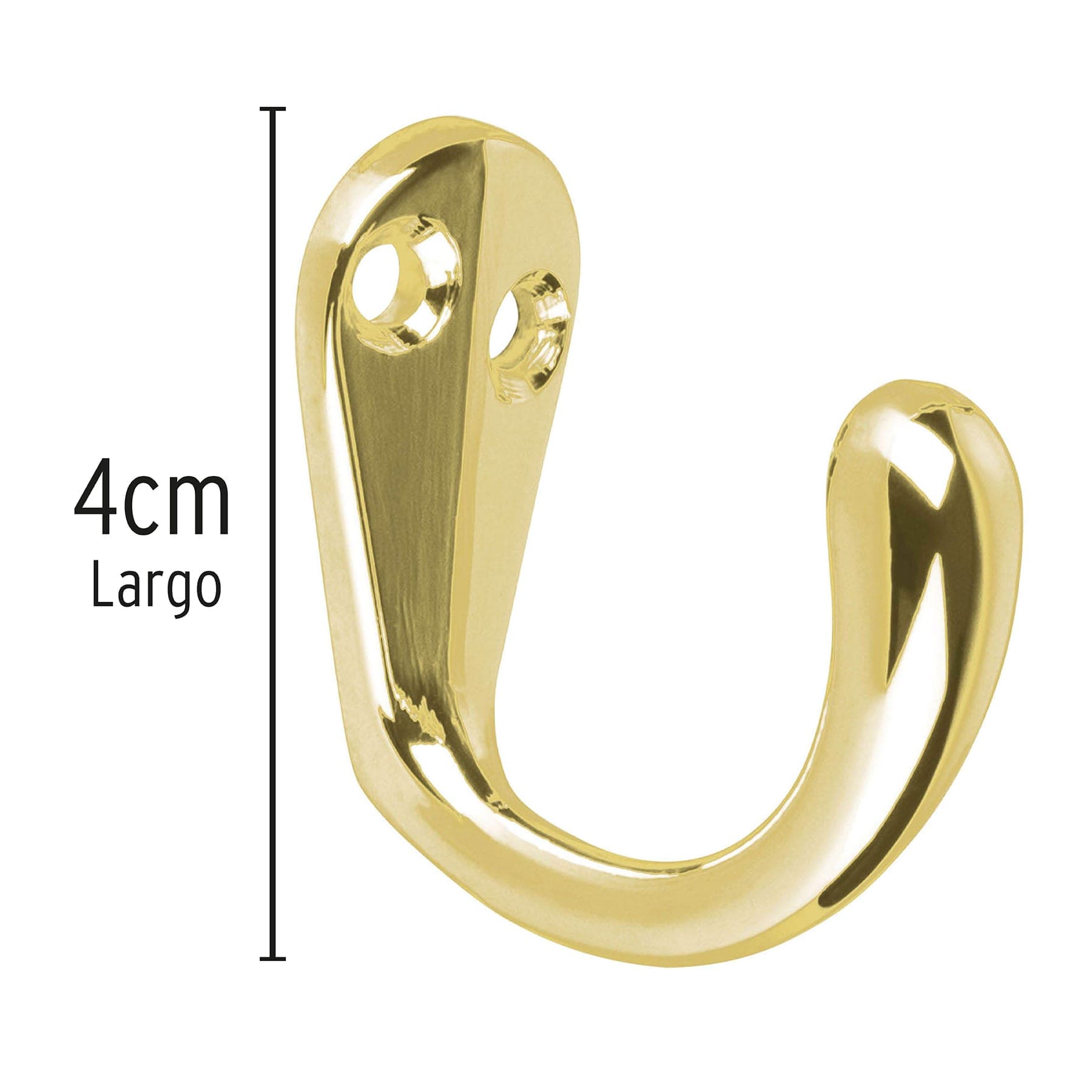 Gancho sencillo tipo perchero, latón brillante, Hermex