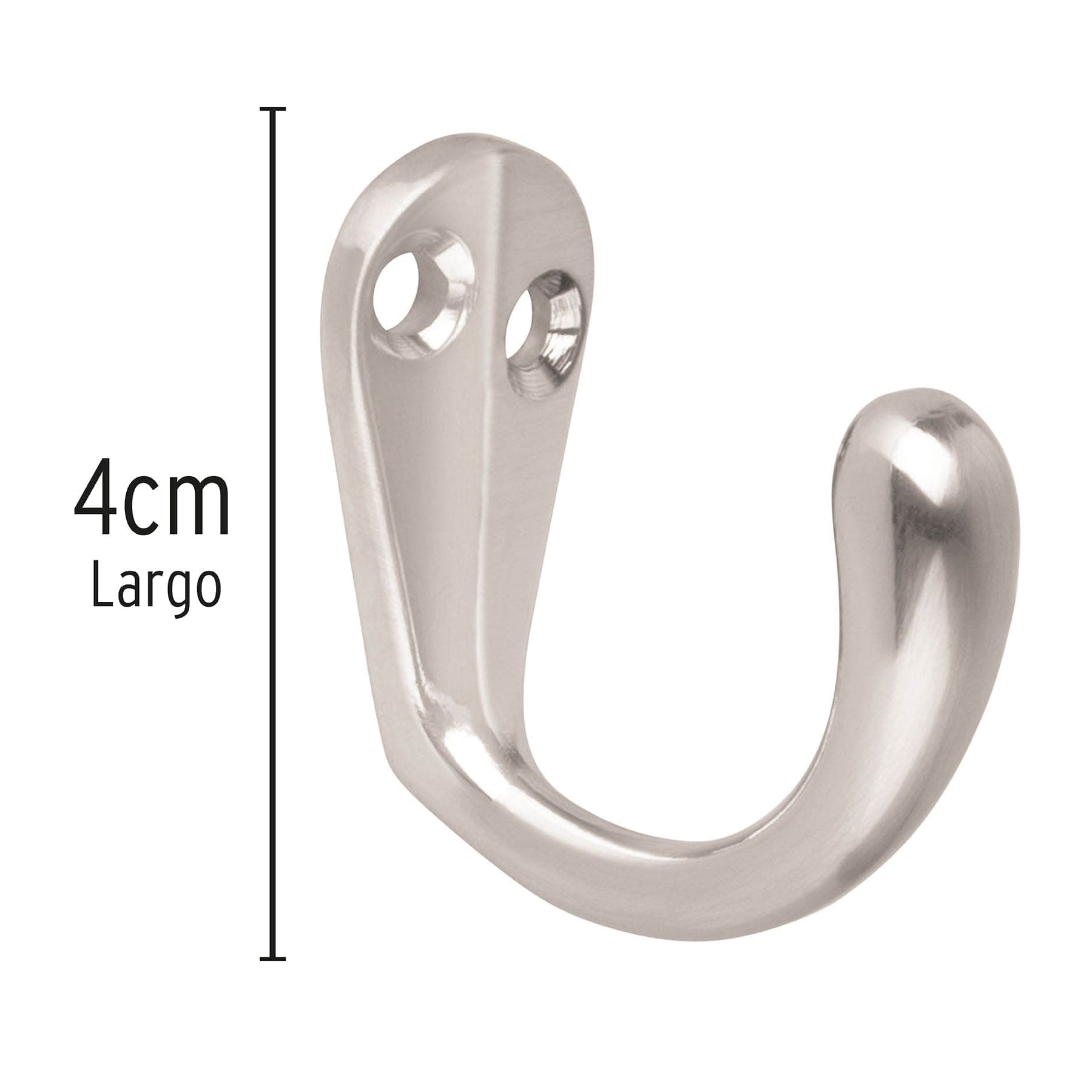 Gancho sencillo tipo perchero, níquel satinado, Hermex