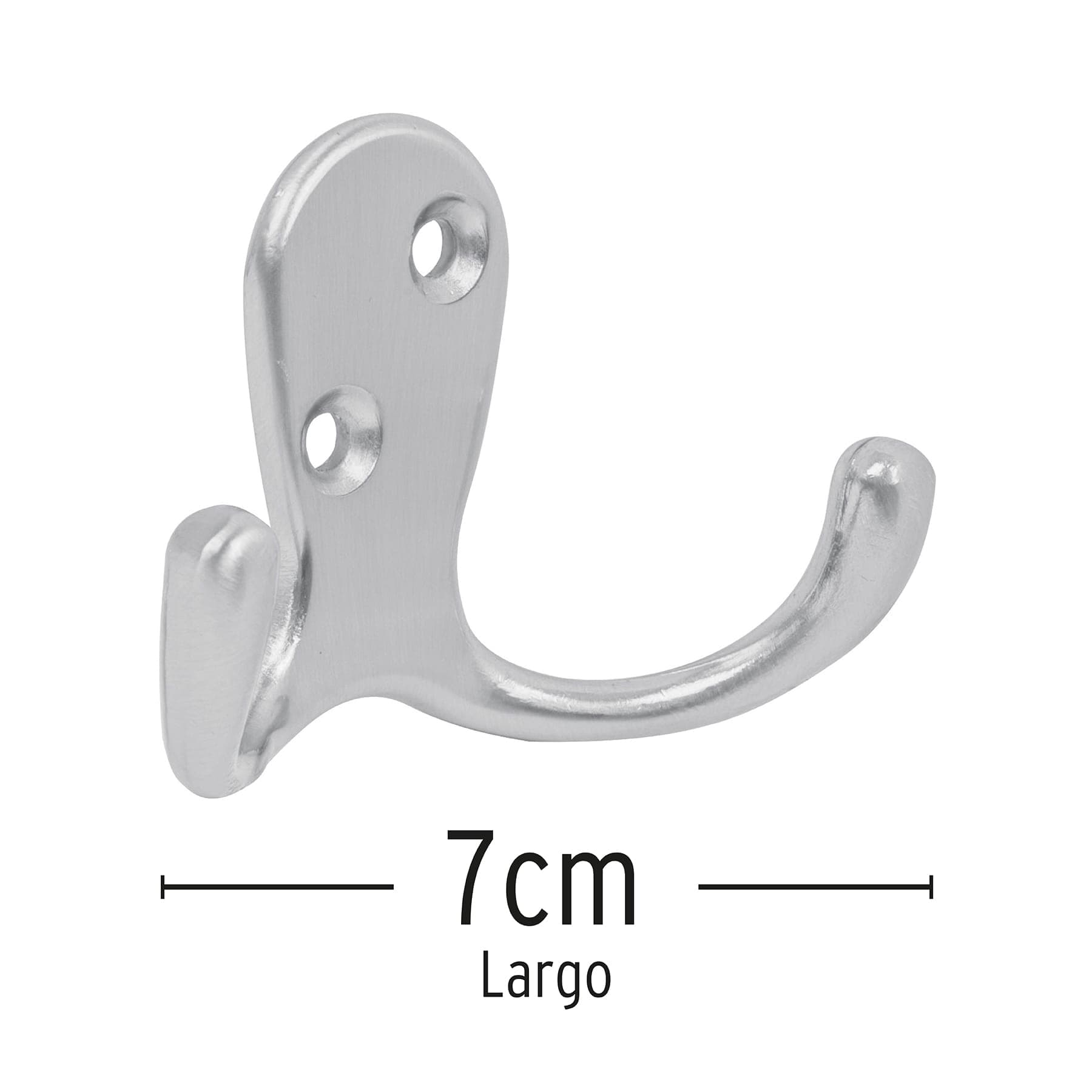 Gancho doble tipo perchero, cromo mate, Hermex