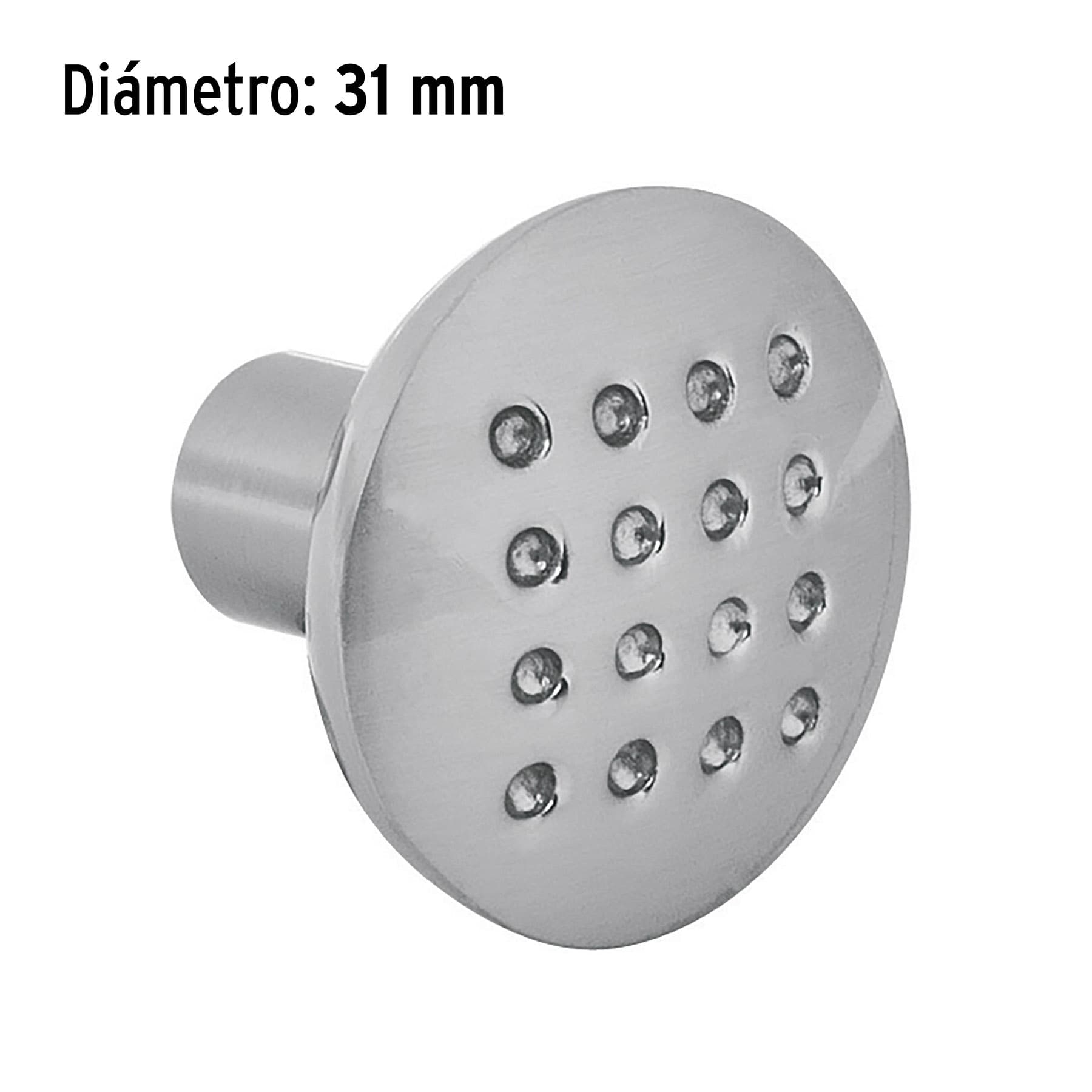 Perilla metálica estilo "Contempo", níquel satinado, Hermex