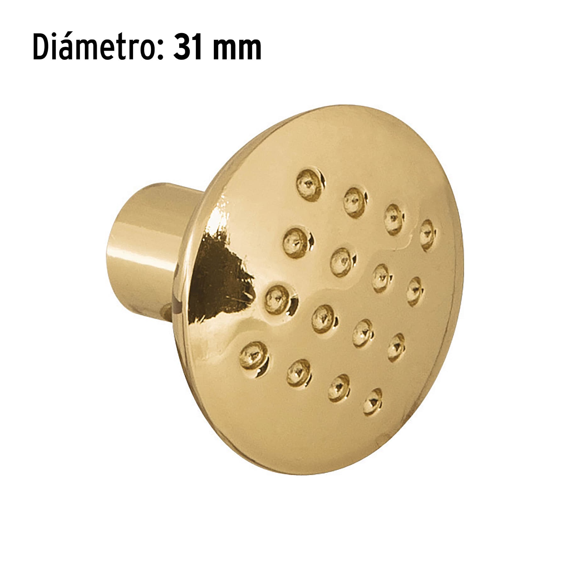 Perilla metálica estilo "Contempo", latón brillante, Hermex