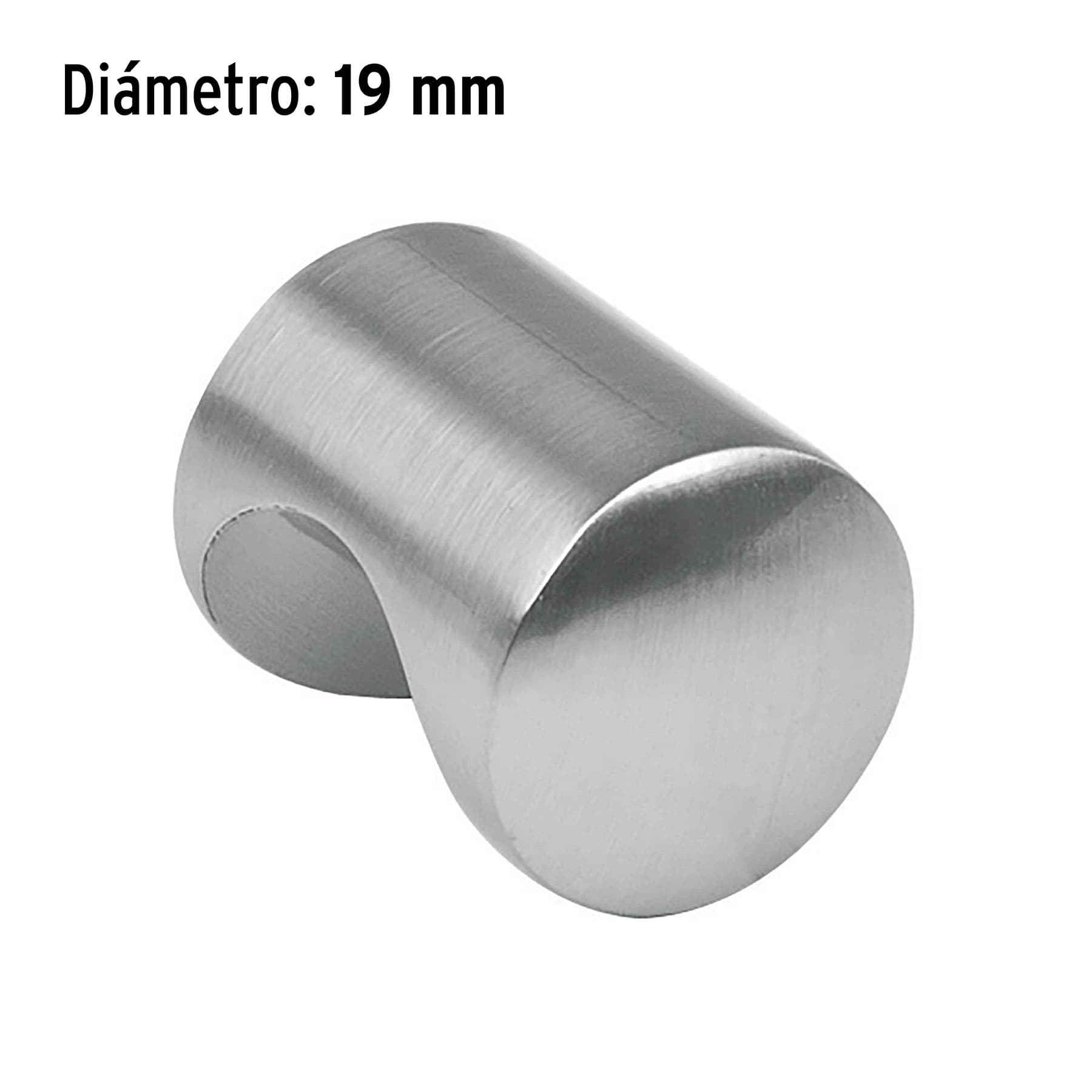 Perilla metálica estilo "Cilindro", níquel satinado, Hermex