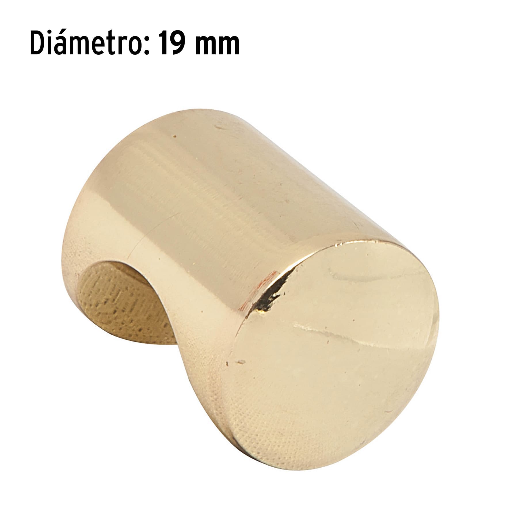 Perilla metálica estilo "Cilindro", latón brillante, Hermex