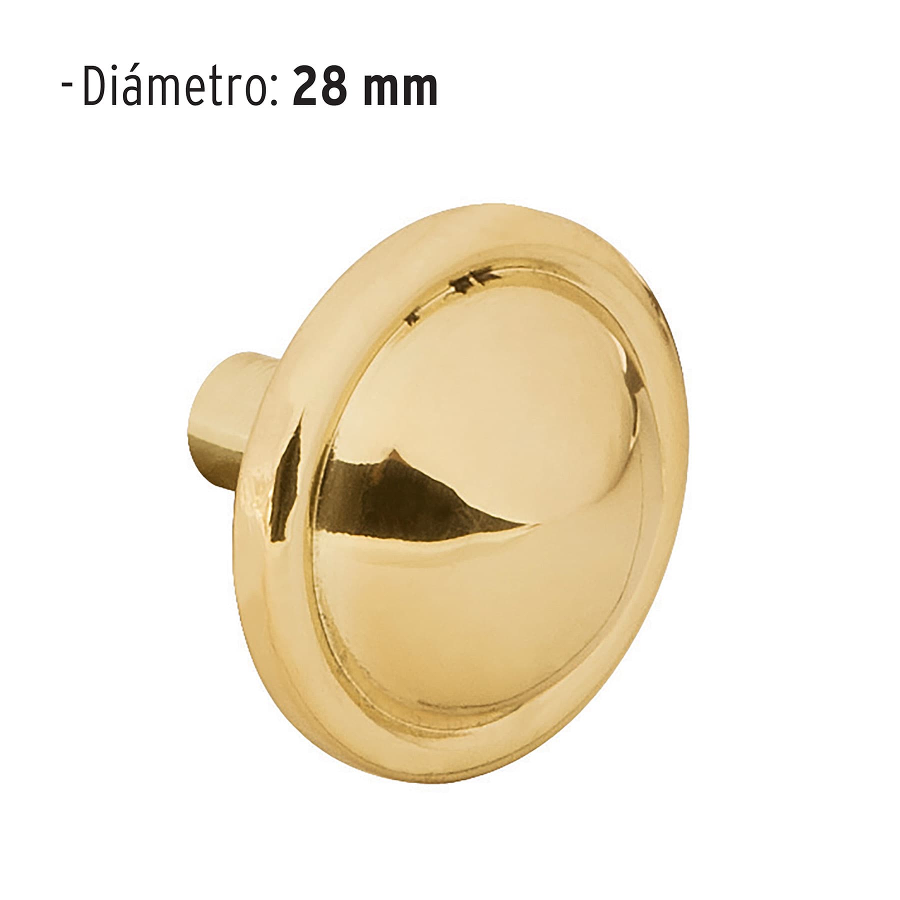 Perilla metálica estilo "Barroco", acabado latón brillante