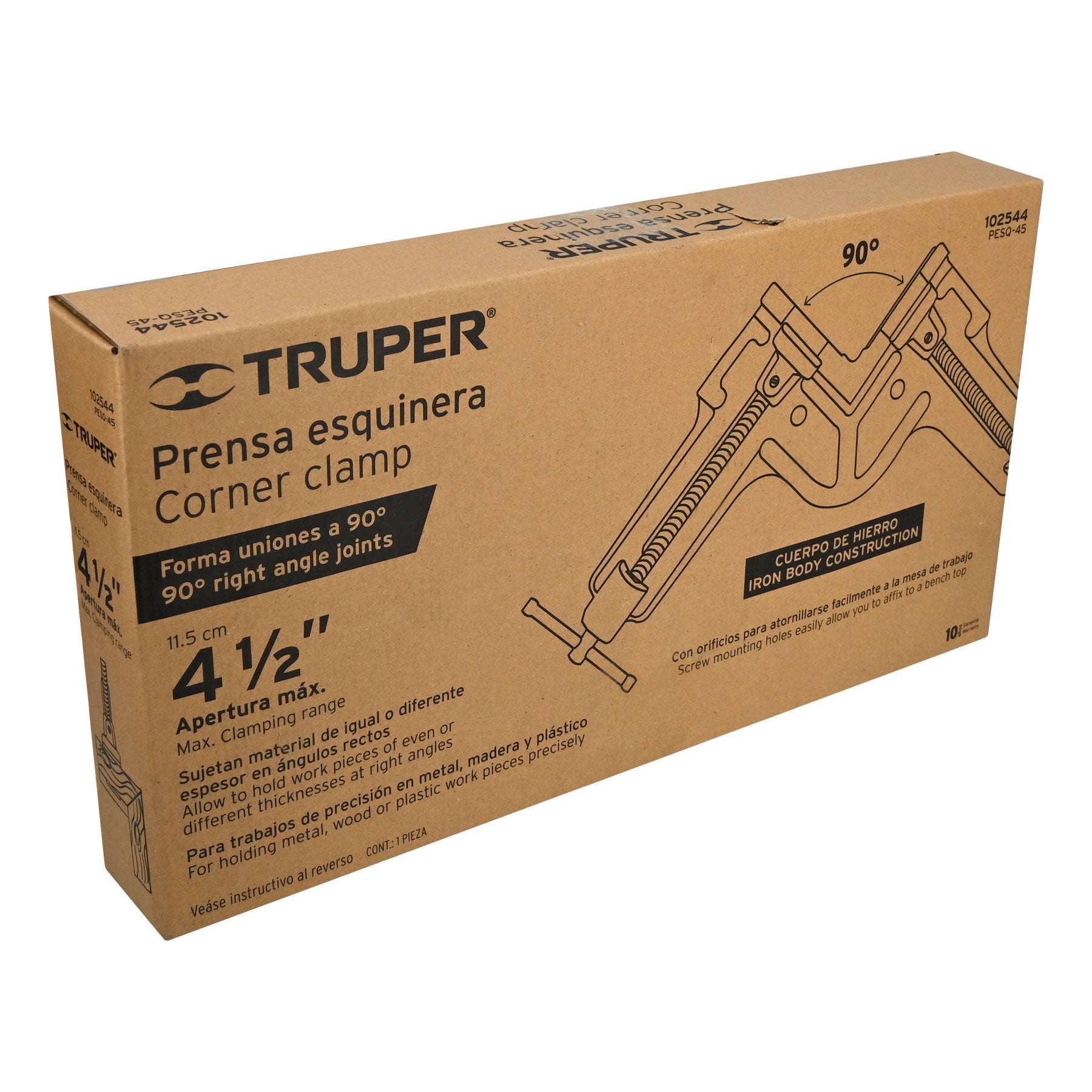 Prensa esquinera profesional 4-1/2", Truper