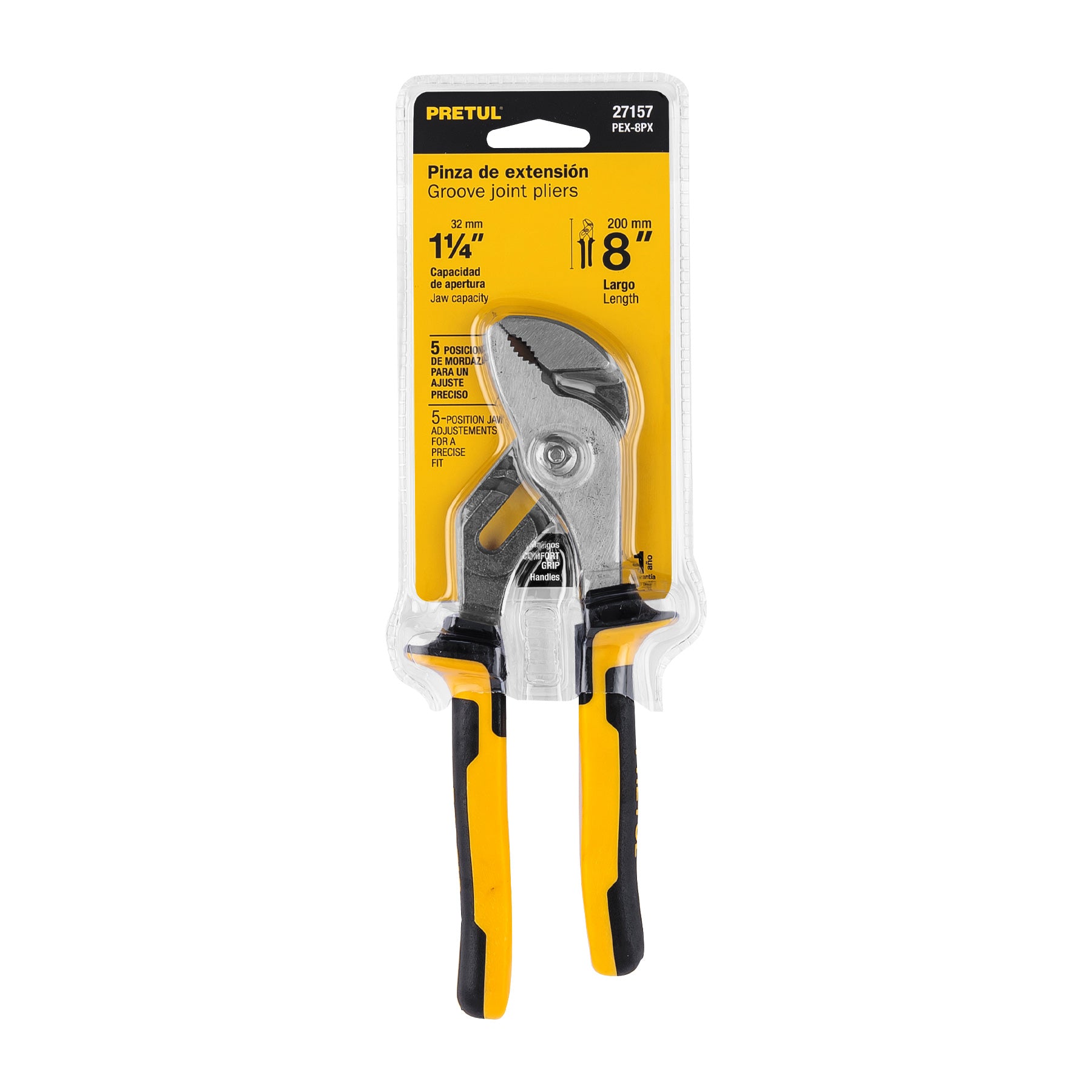 Pinza de extensión 8" mango Comfort Grip, Pretul