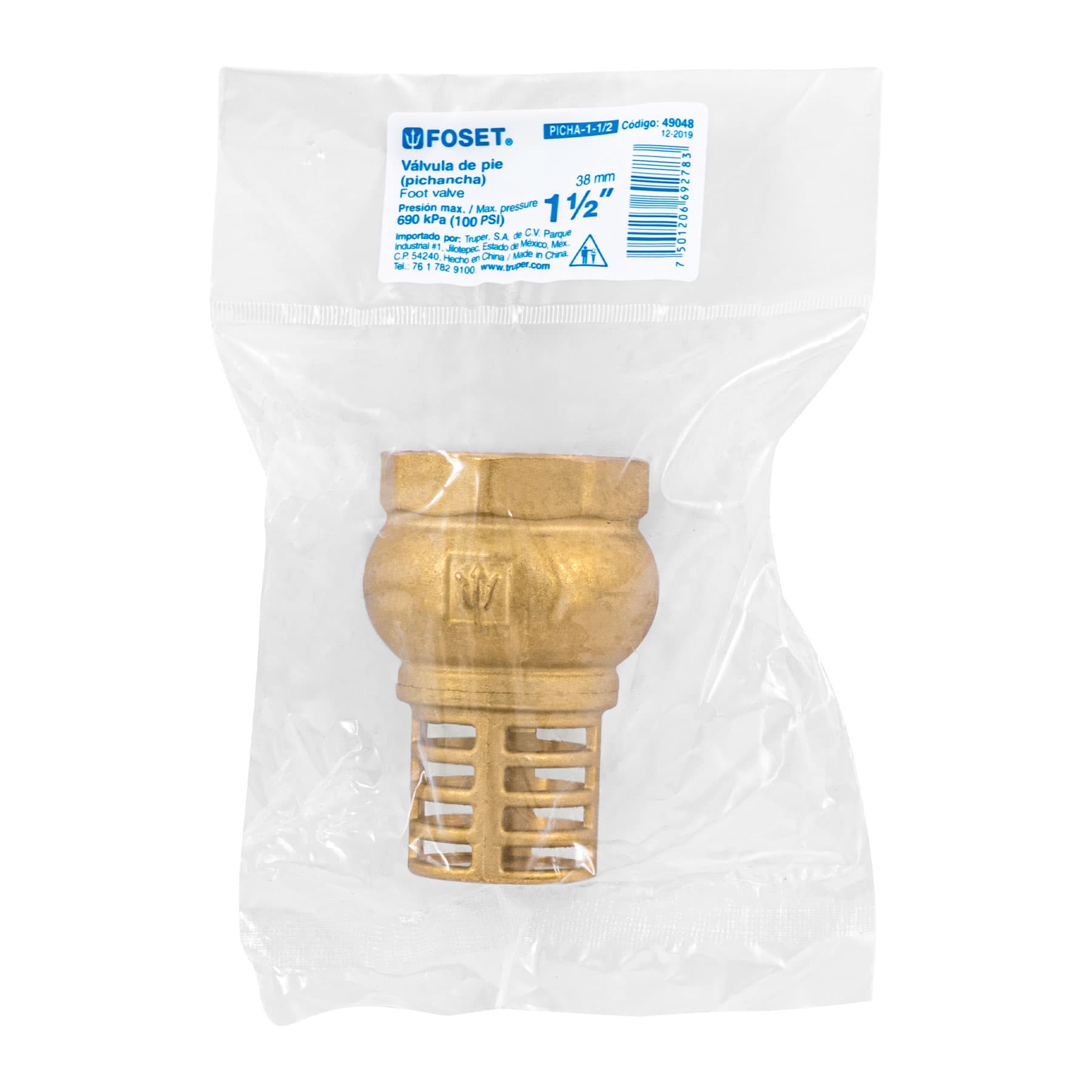 Pichancha con rejilla de latón 1-1/2", Foset