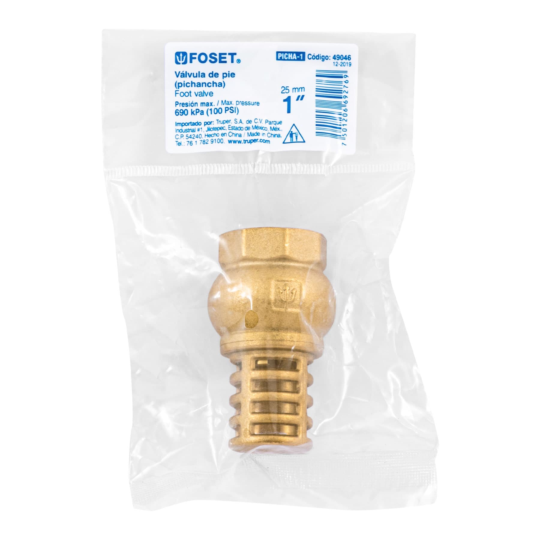 Pichancha con rejilla de latón 1", Foset