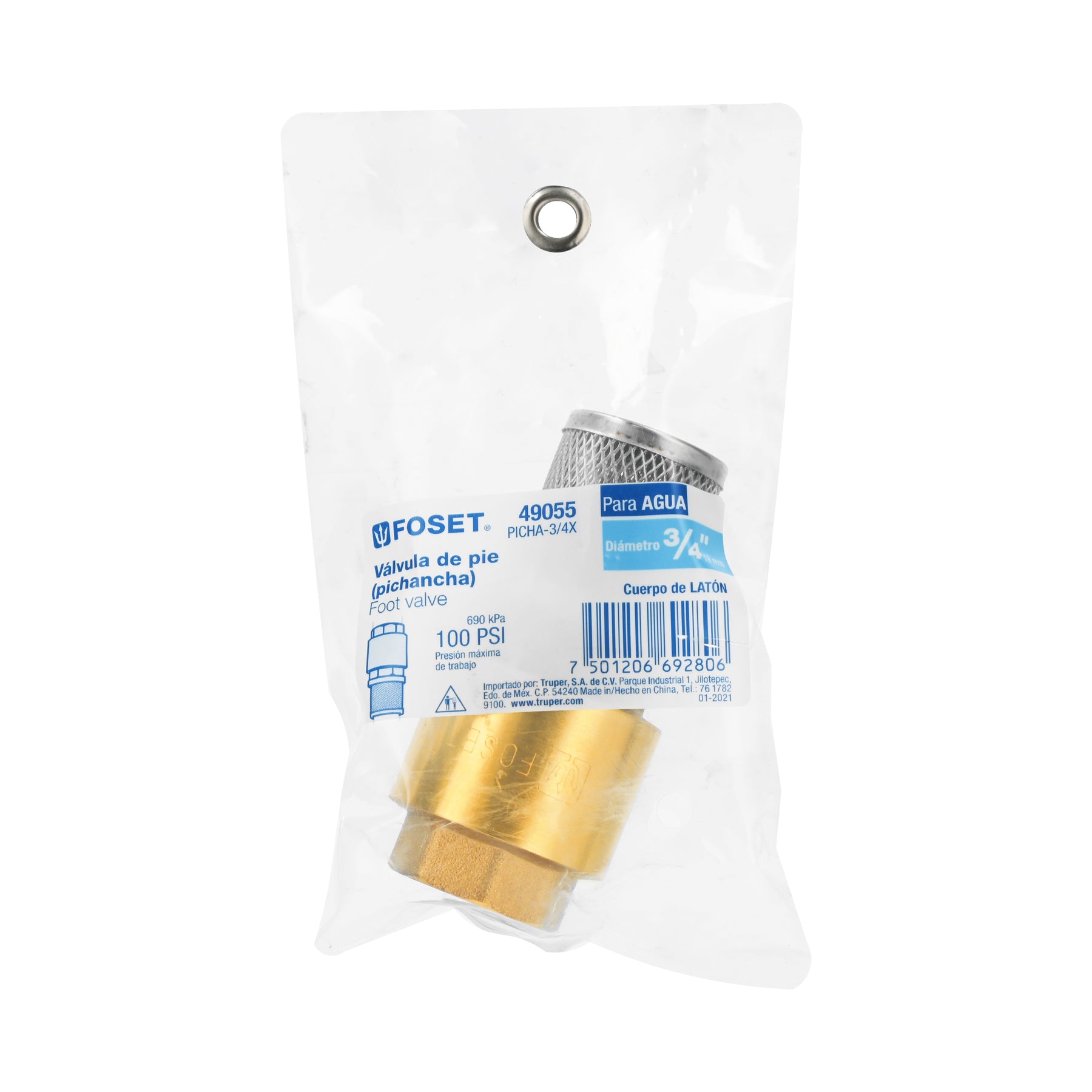 Pichancha con rejilla acero inoxidable 3/4", Foset