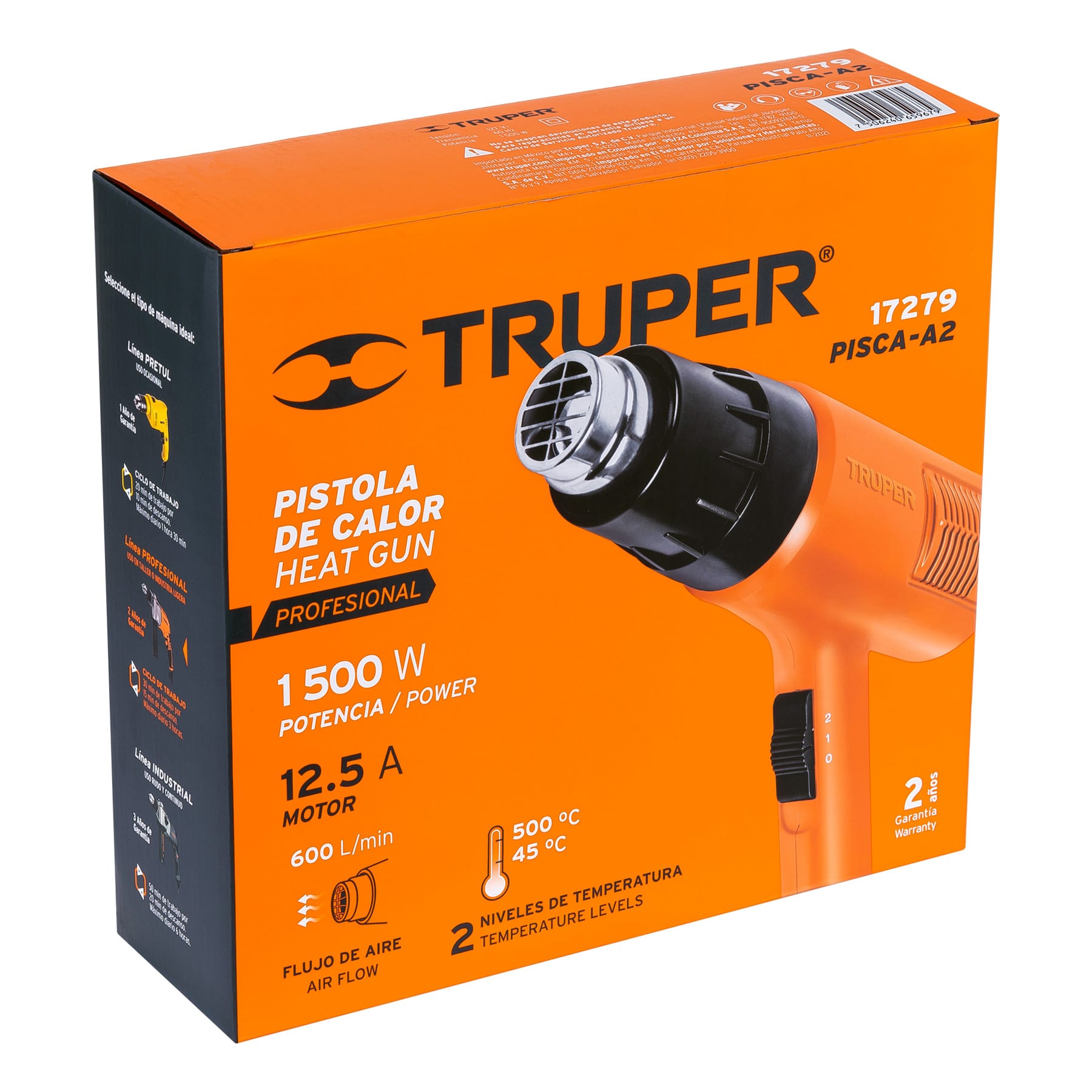 Pistola de calor 1500W, Truper PRO