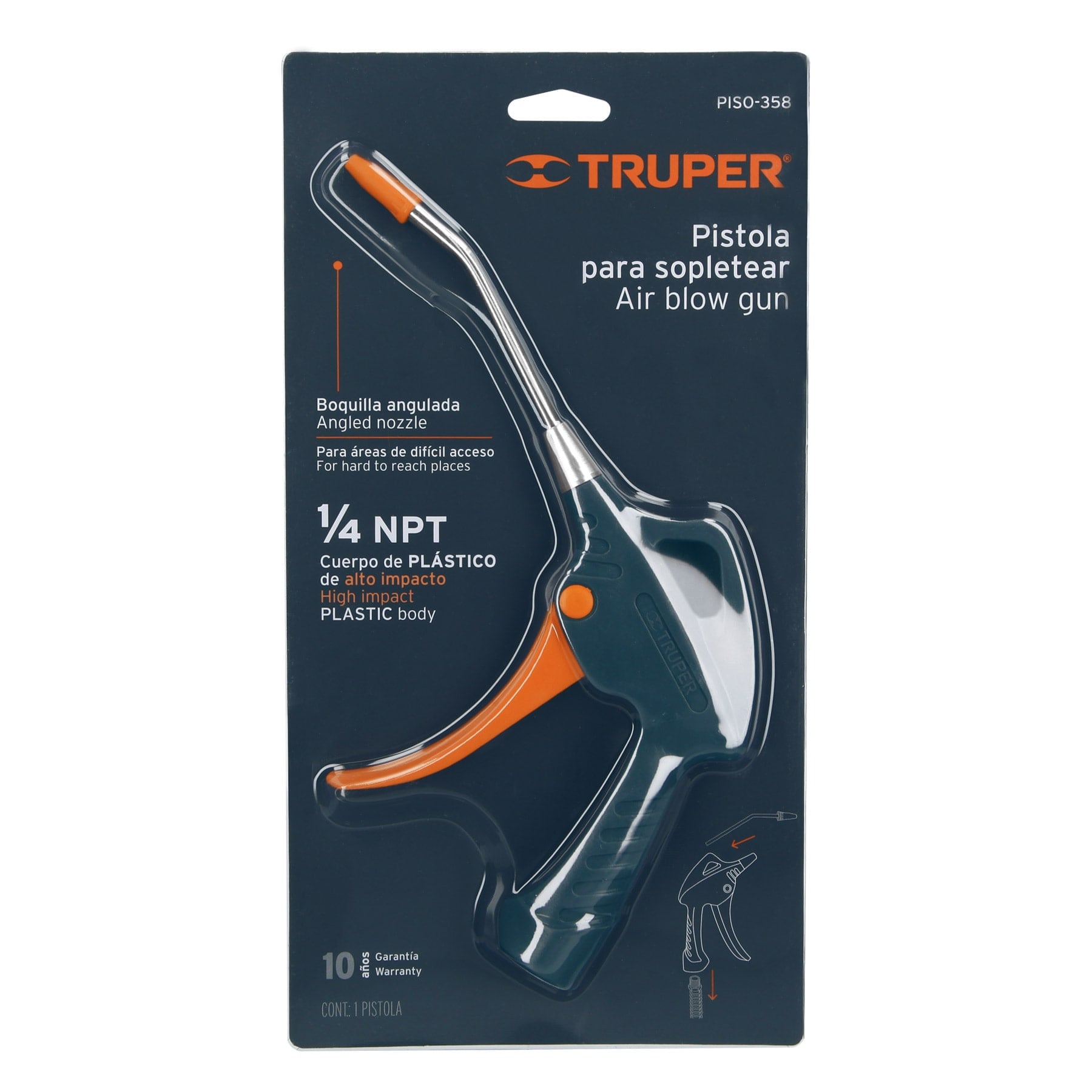 Pistola plástica para sopletear, cuerpo de POM, Truper