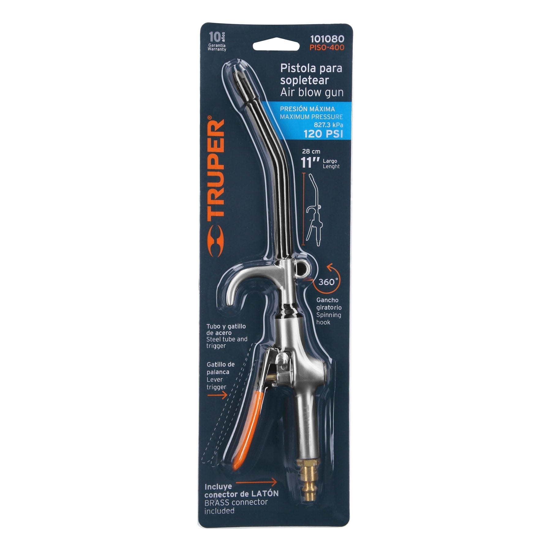 Pistola metálica para sopletear con gancho, Truper